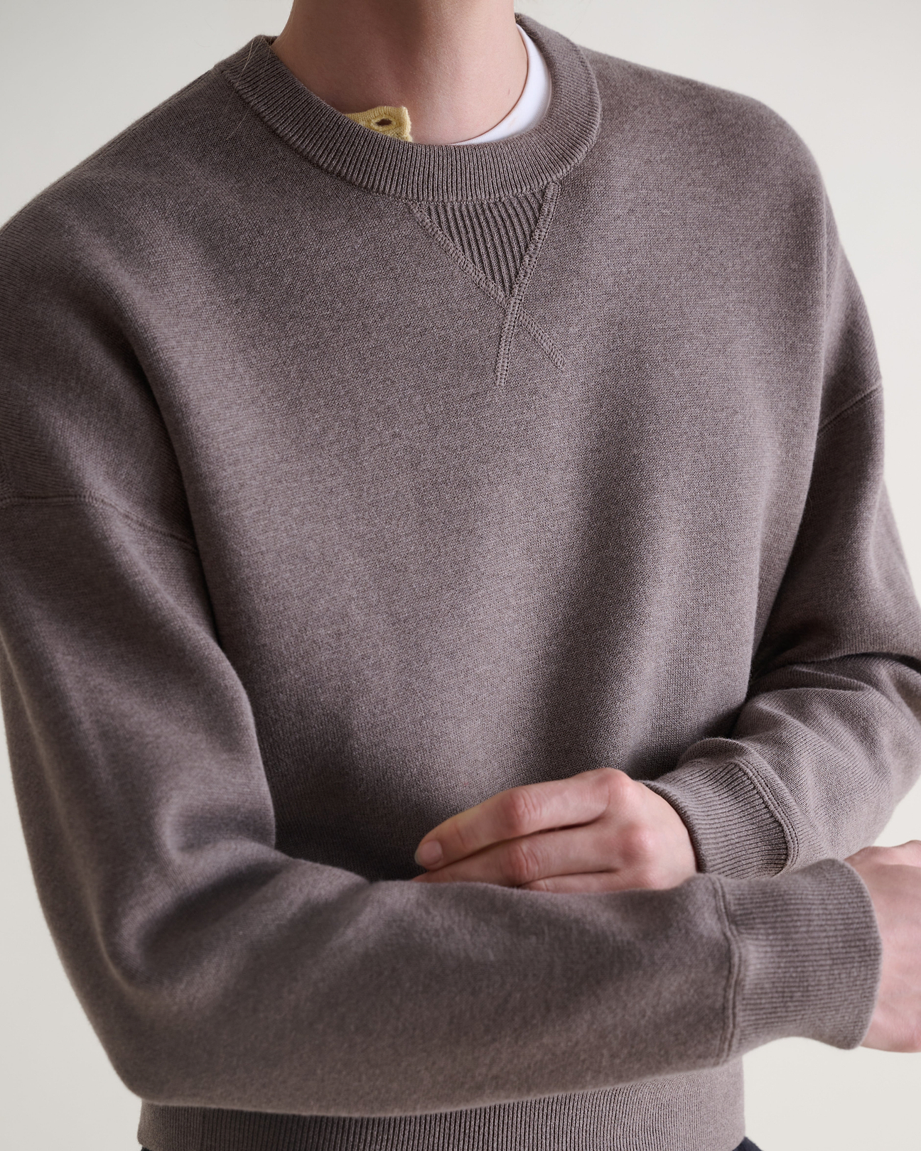 Varsity-inspired neckline