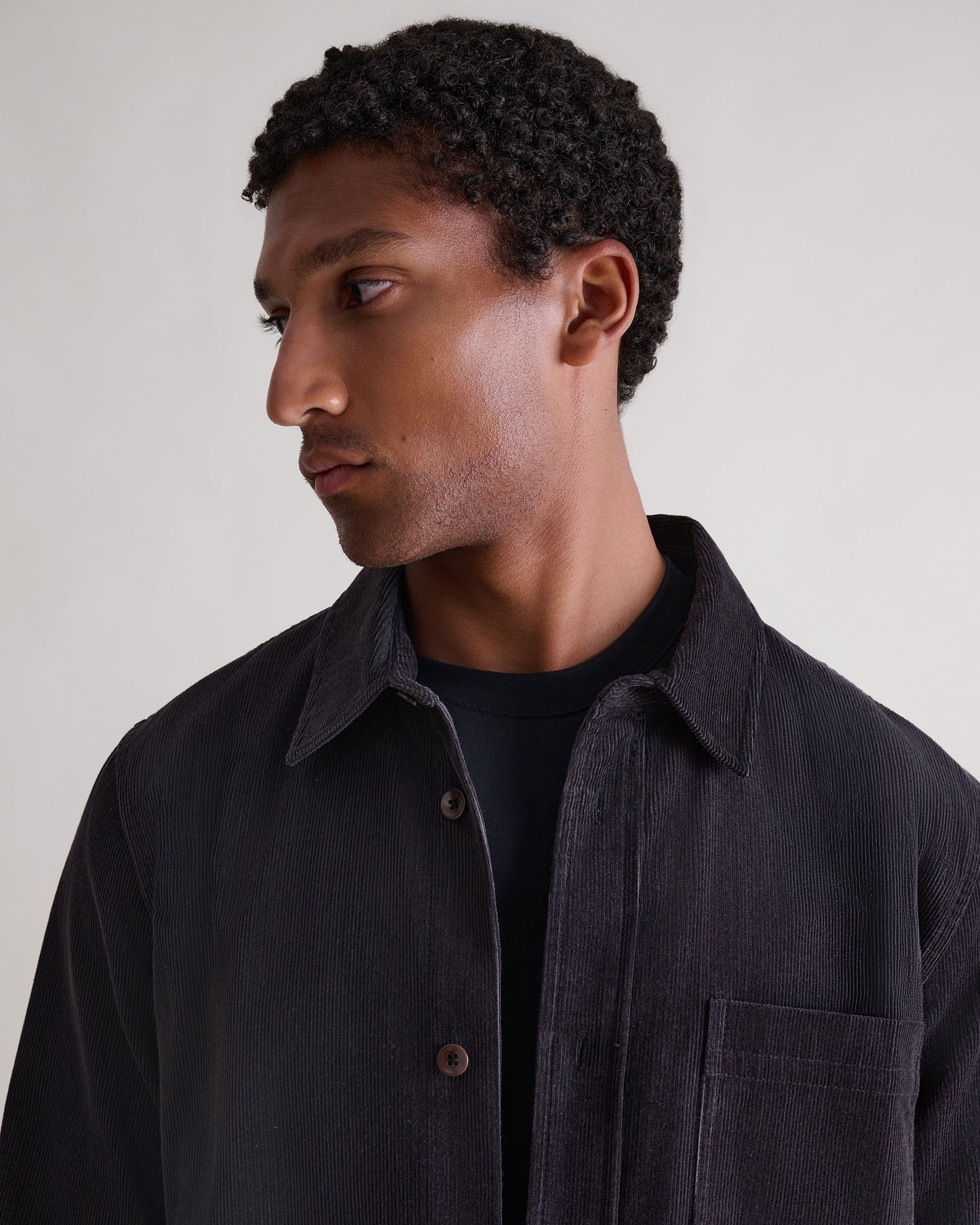 Men's Corduroy Overshirt - Charcoal