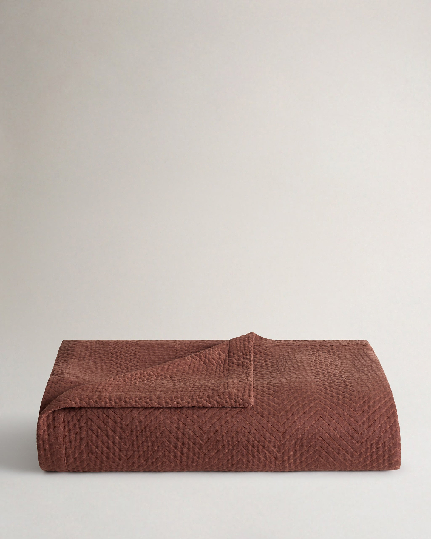 Image 5 of 5 showing Organic Cotton Herringbone Bedspread - Cinnamon
