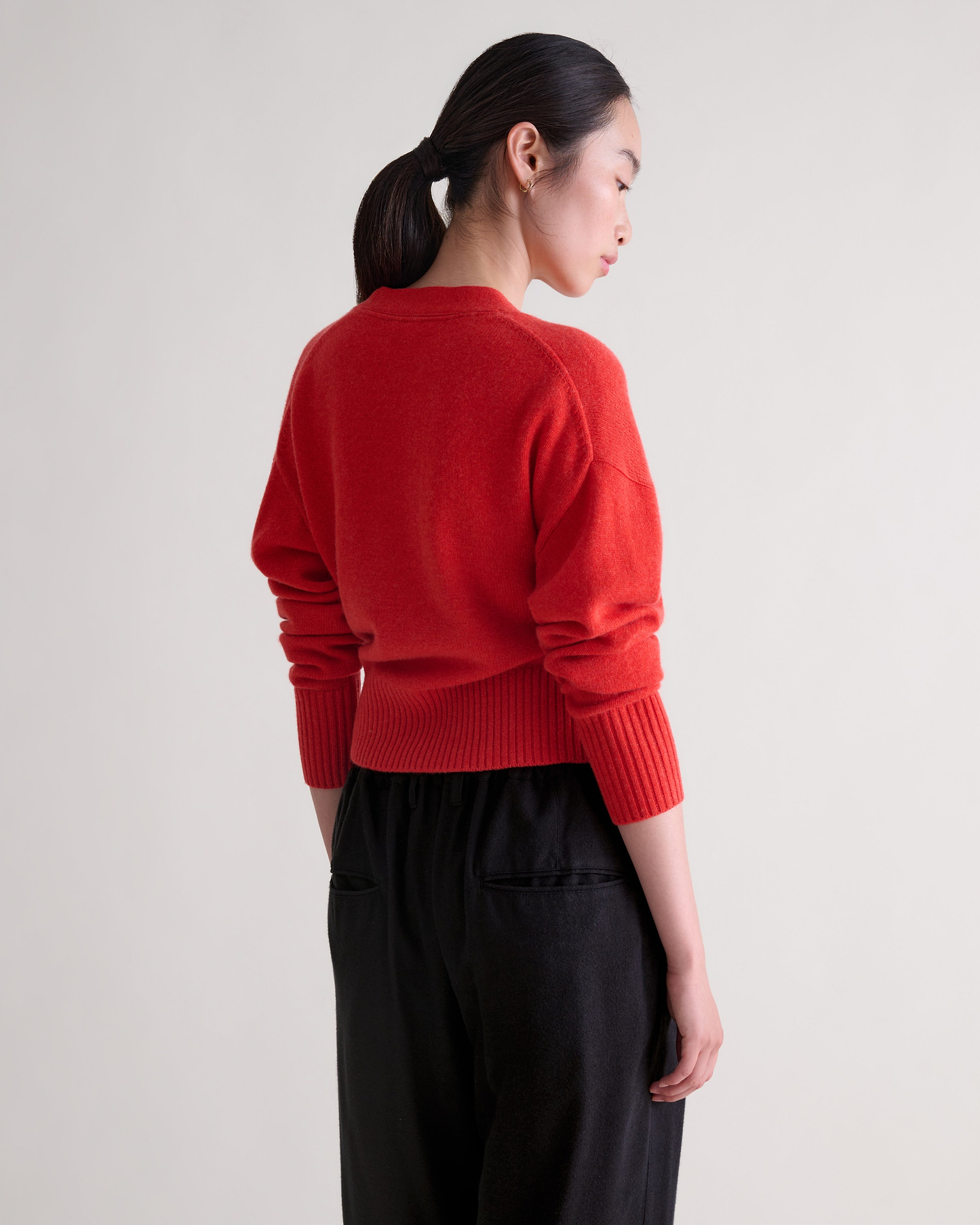 Women's Cashmere Merino Wrap Jumper - Poppy