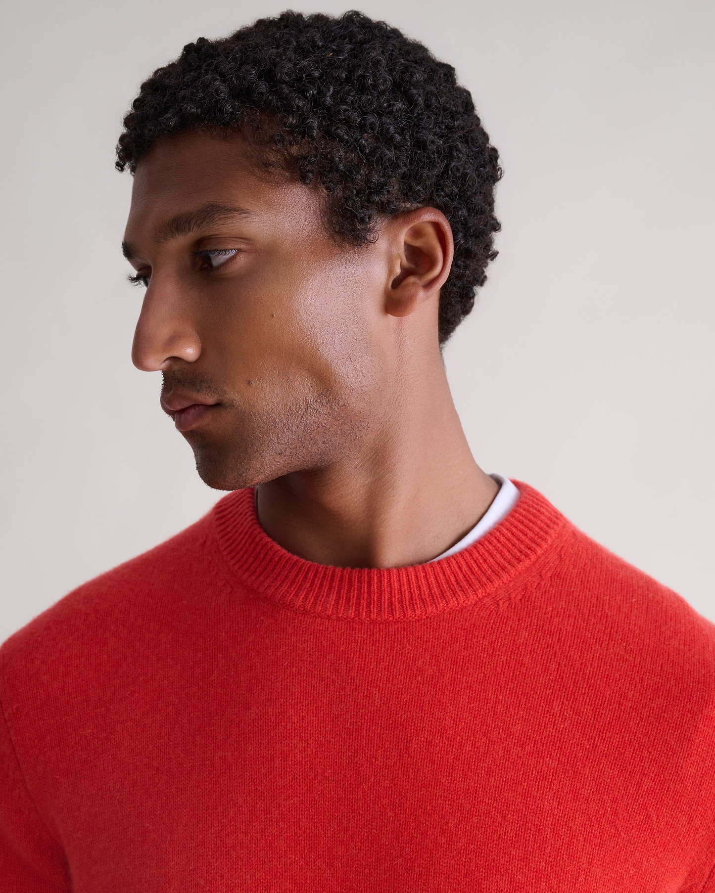 Men's Finest Cashmere Mid-Weight Crew Neck Jumper - Poppy