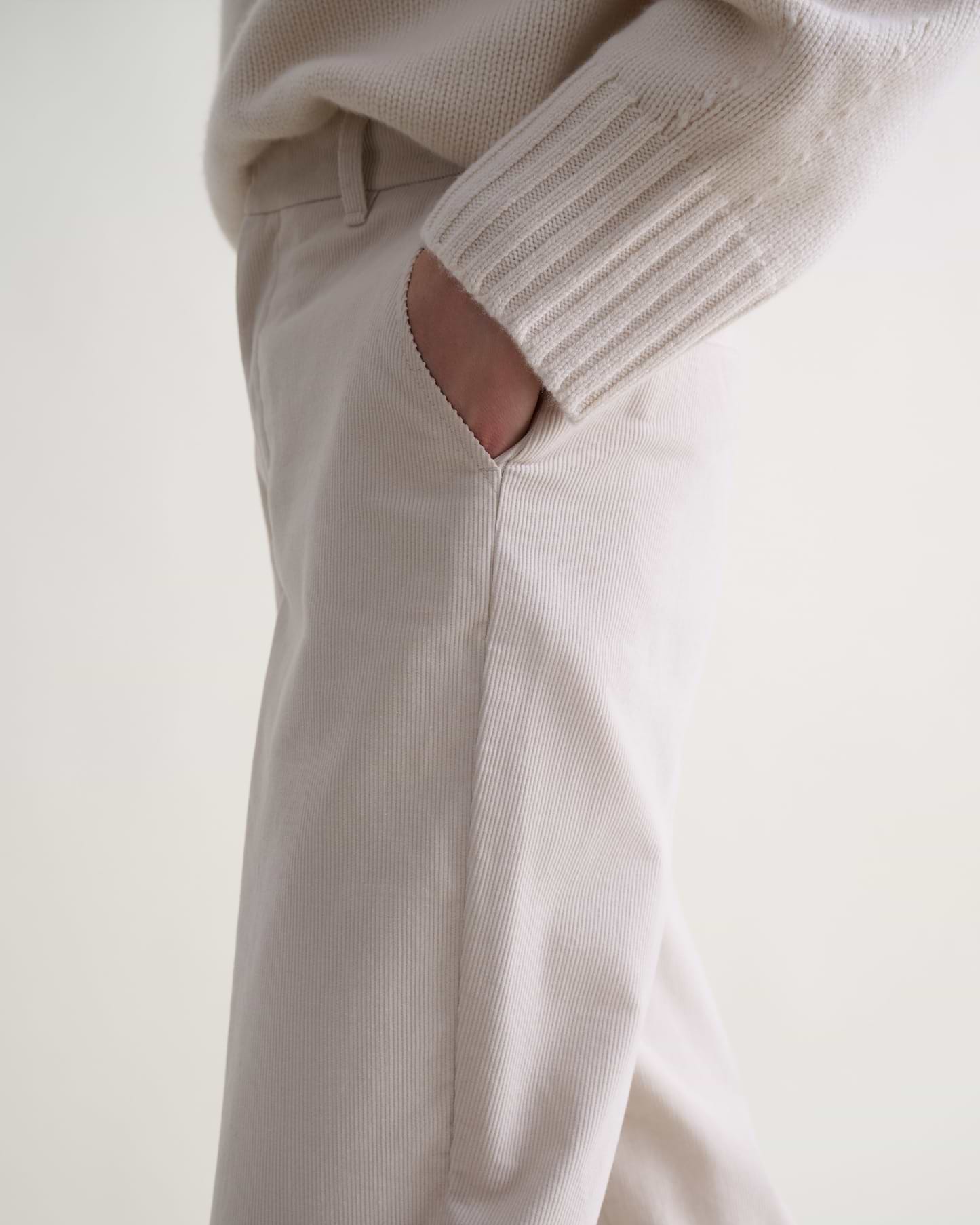 Women's Corduroy Wide Leg Trouser - Bone