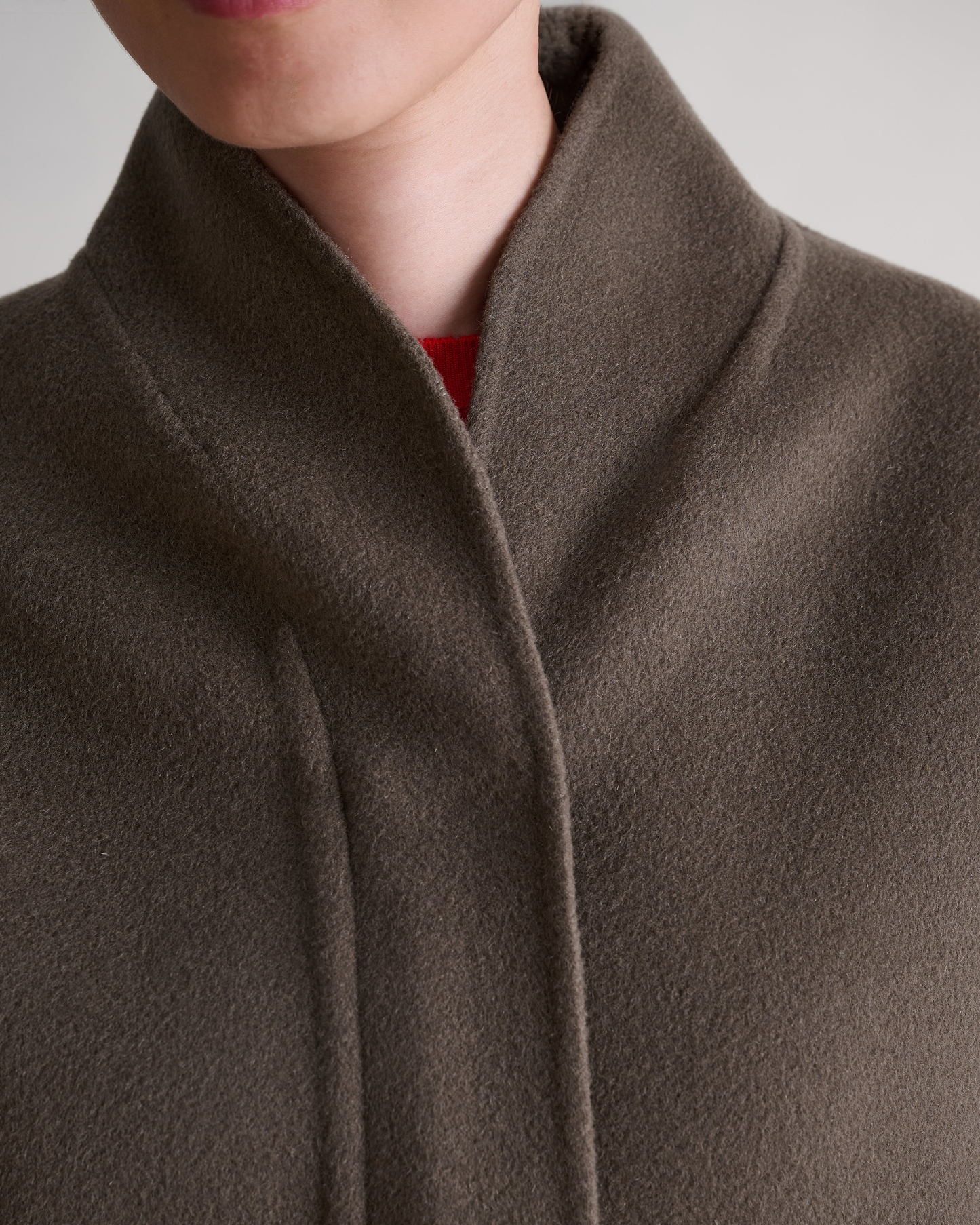 Women's Cashmere Wool Double Faced Bomber Jacket - Loam
