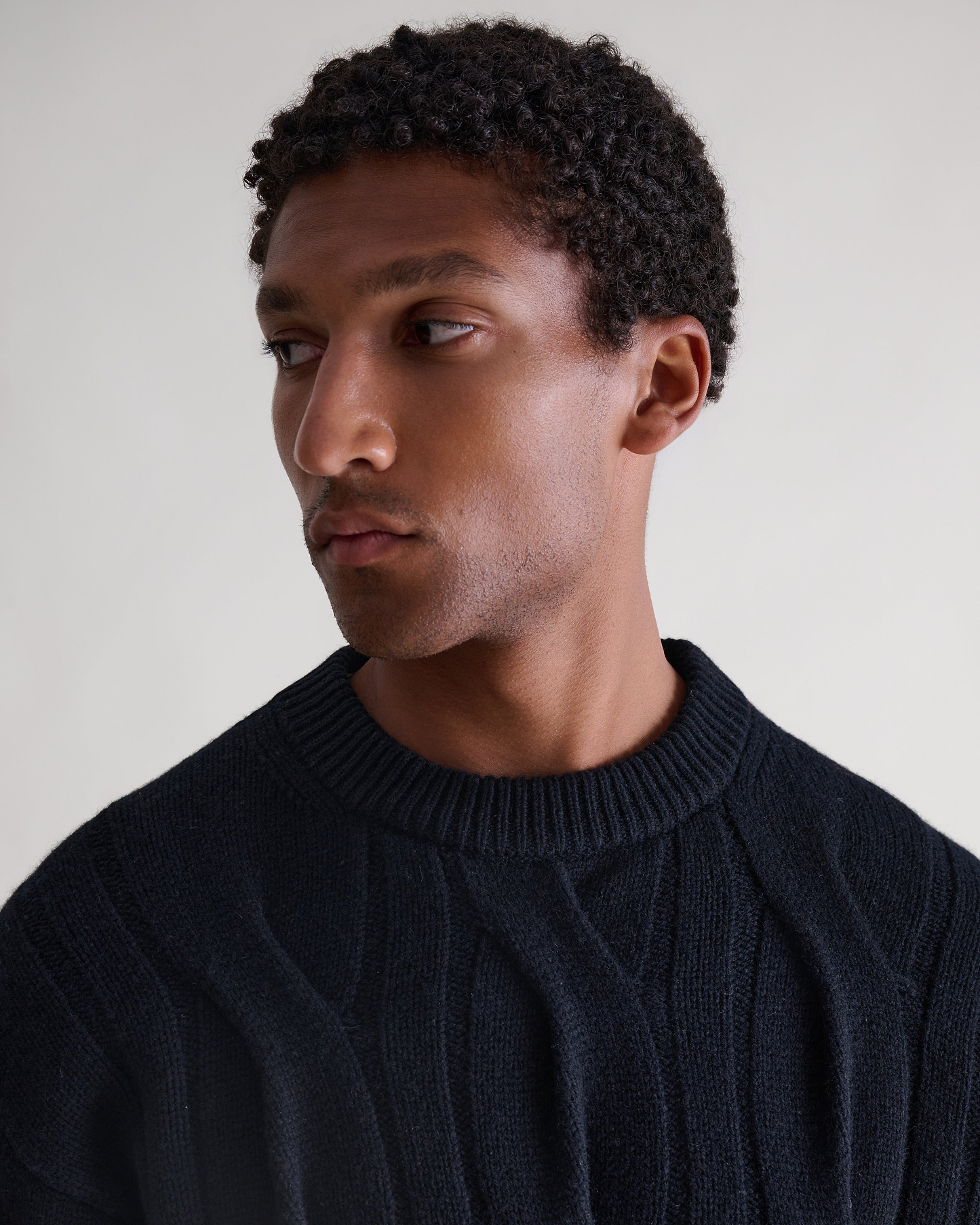 Lambswool Cable Knit Crew Neck Jumper