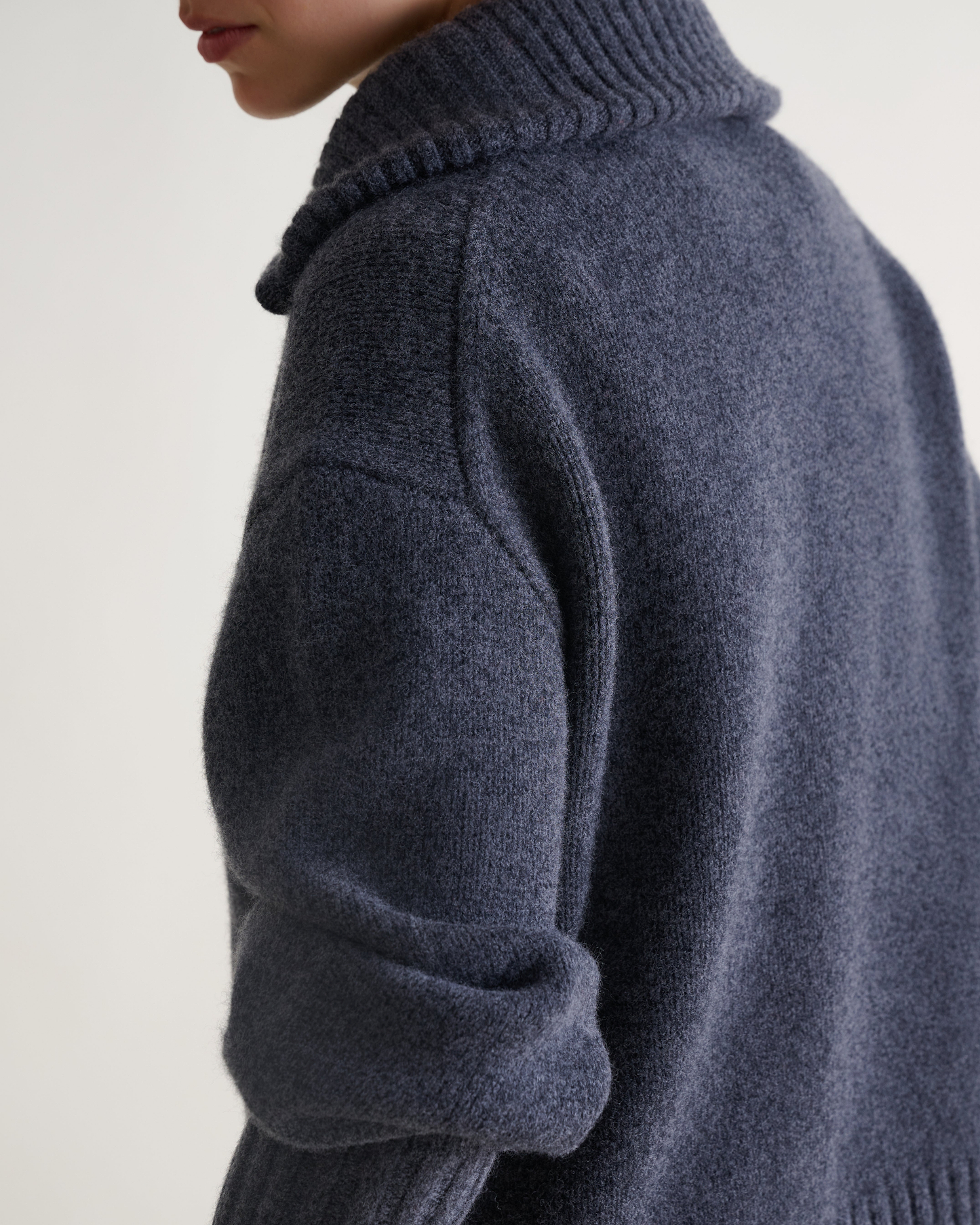 Women's Wool 1/4 Zip Jumper - Charcoal