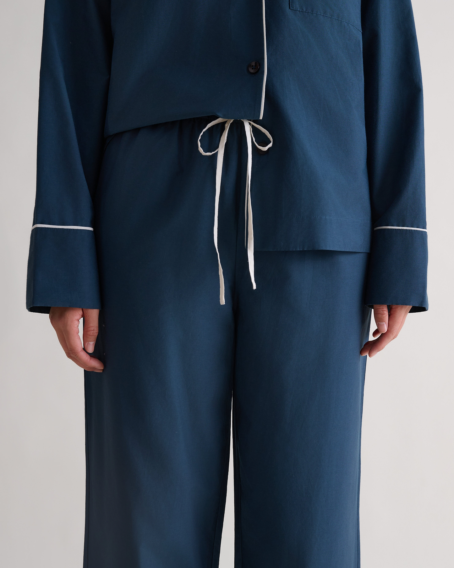 Women's Silk Cotton Pyjama Set - Kelp/Buttermilk