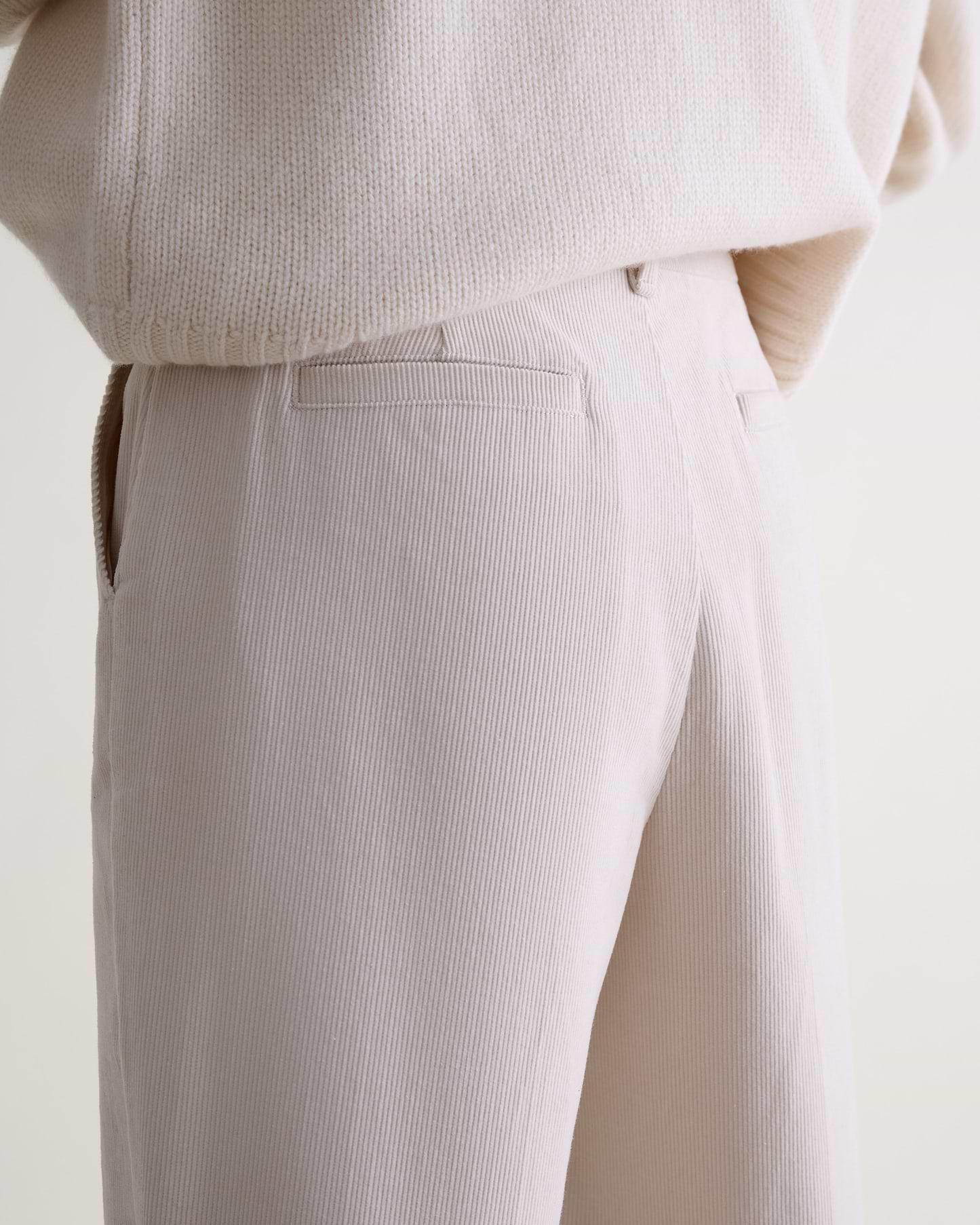 Women's Corduroy Wide Leg Trouser - Bone