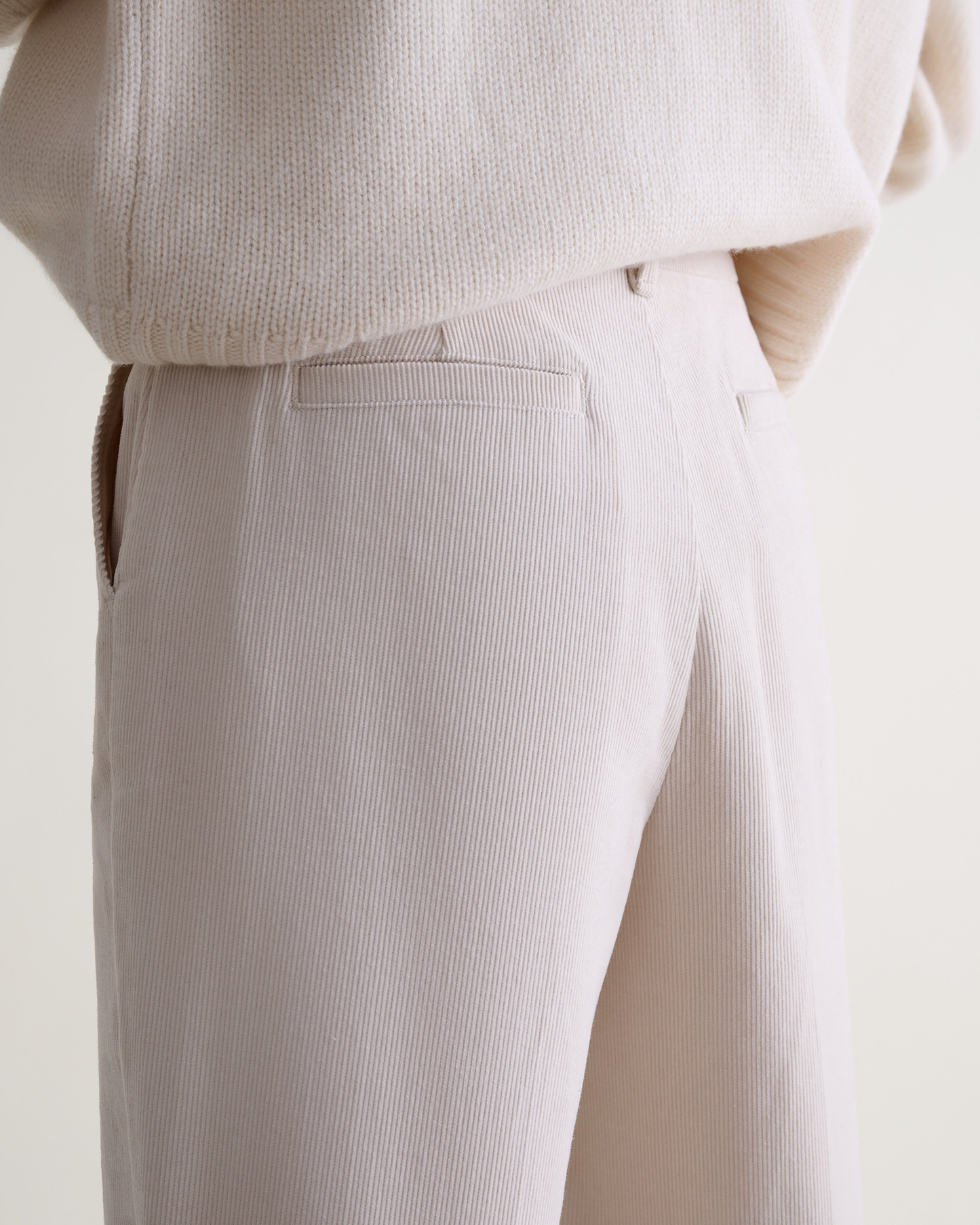 Women's Corduroy Wide Leg Trouser - Bone