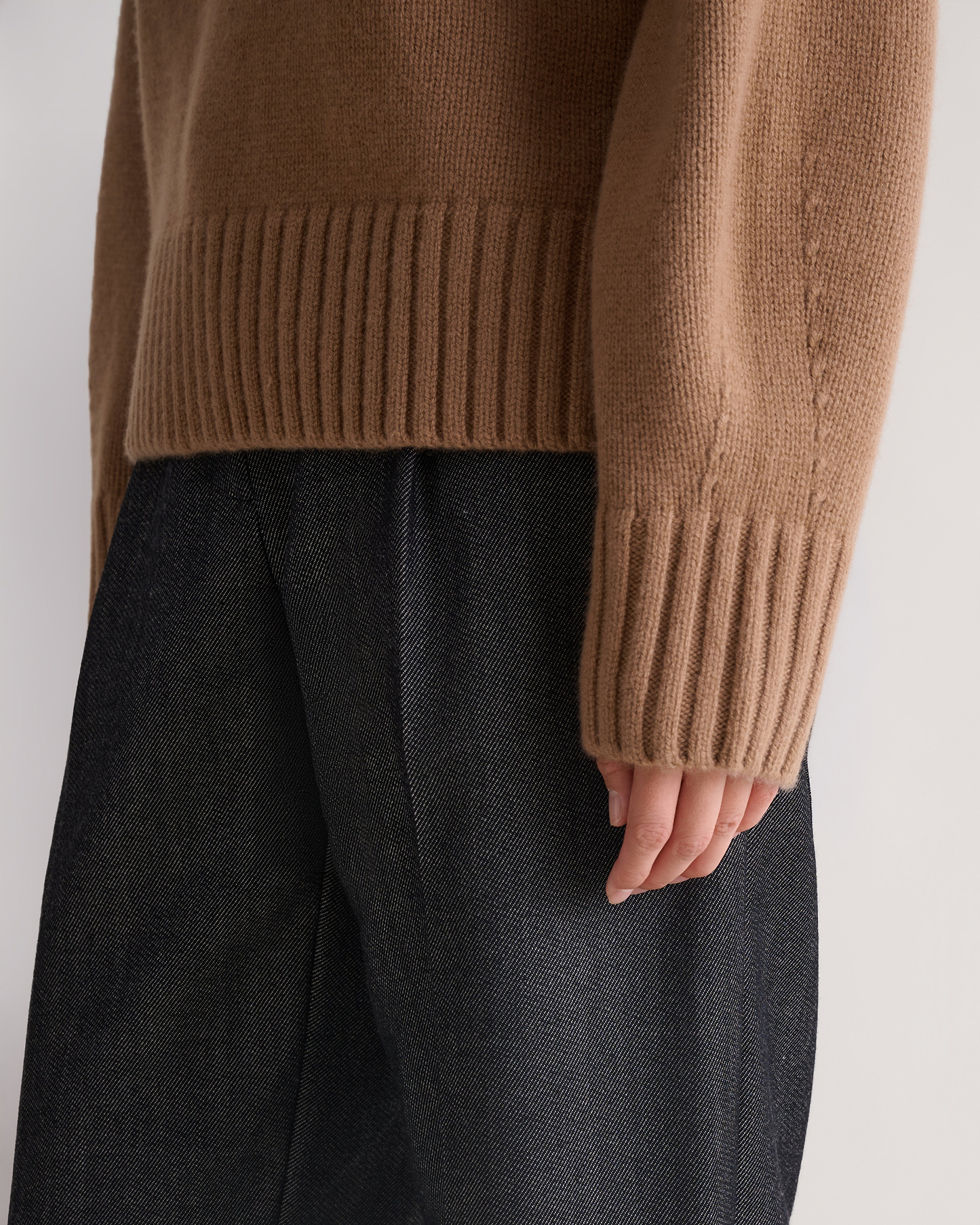 Women's Wool 1/4 Zip Jumper - Deep Camel