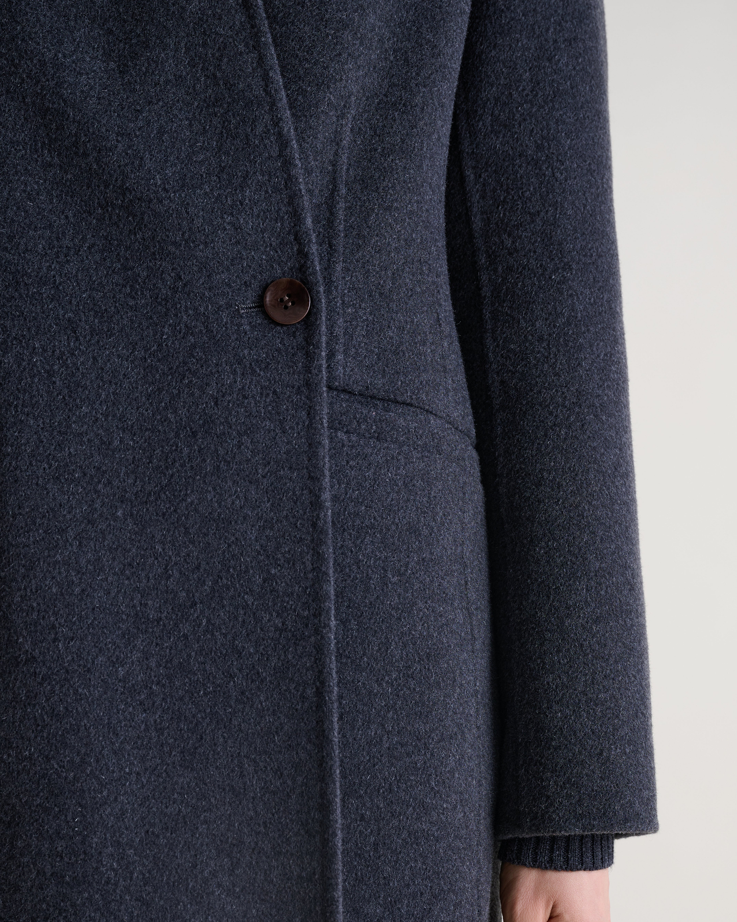 Women's Cashmere Wool Wrap Coat - Charcoal