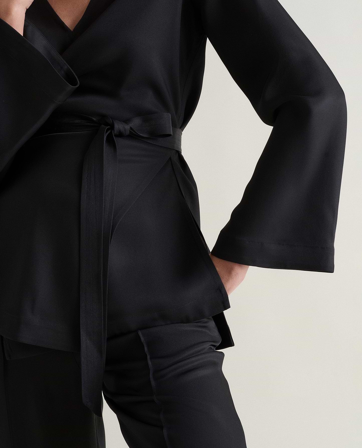 Women's NAIA™ Draped Wrap Top - Black