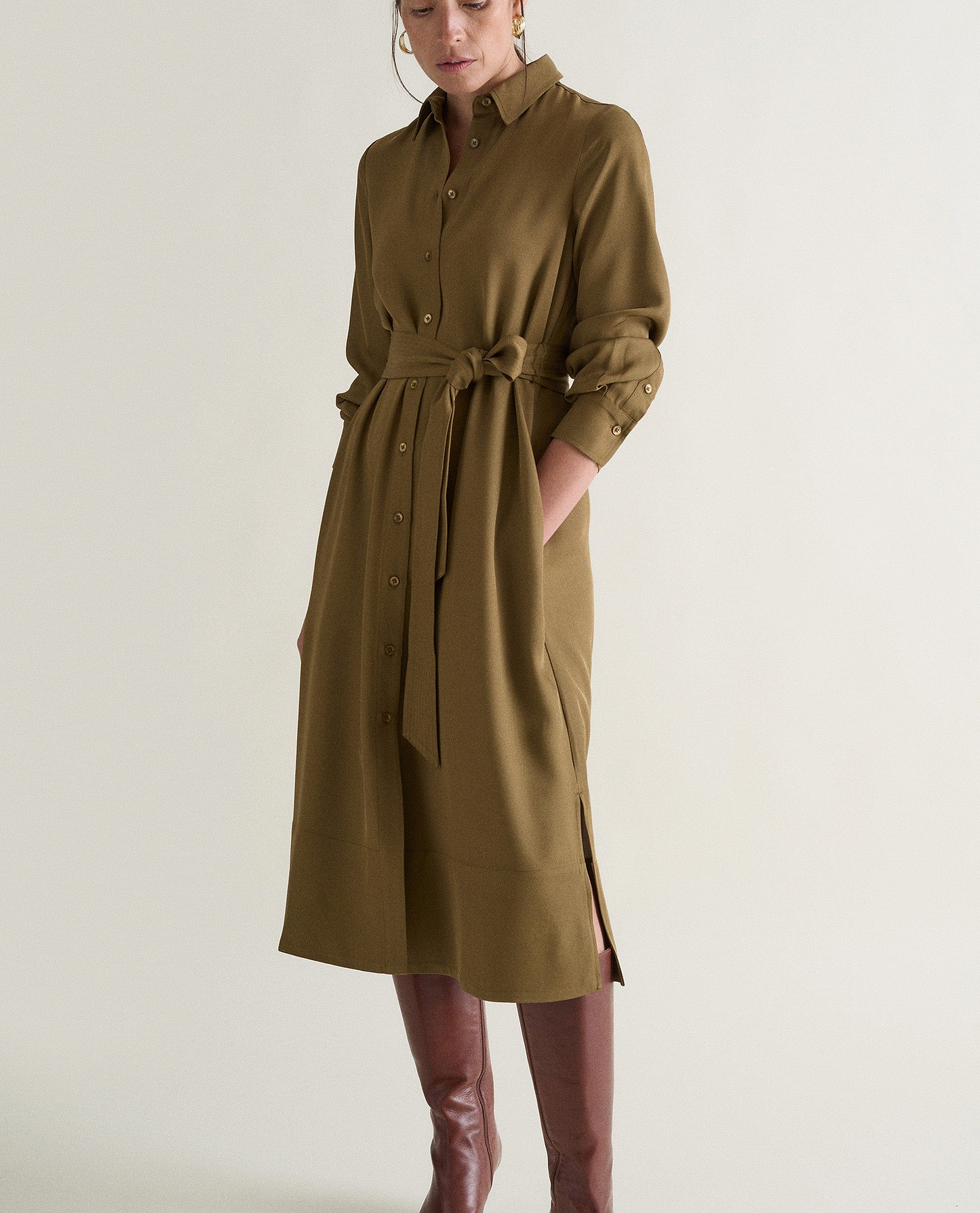 Women's NAIA™ Shirt Dress - Golden Olive