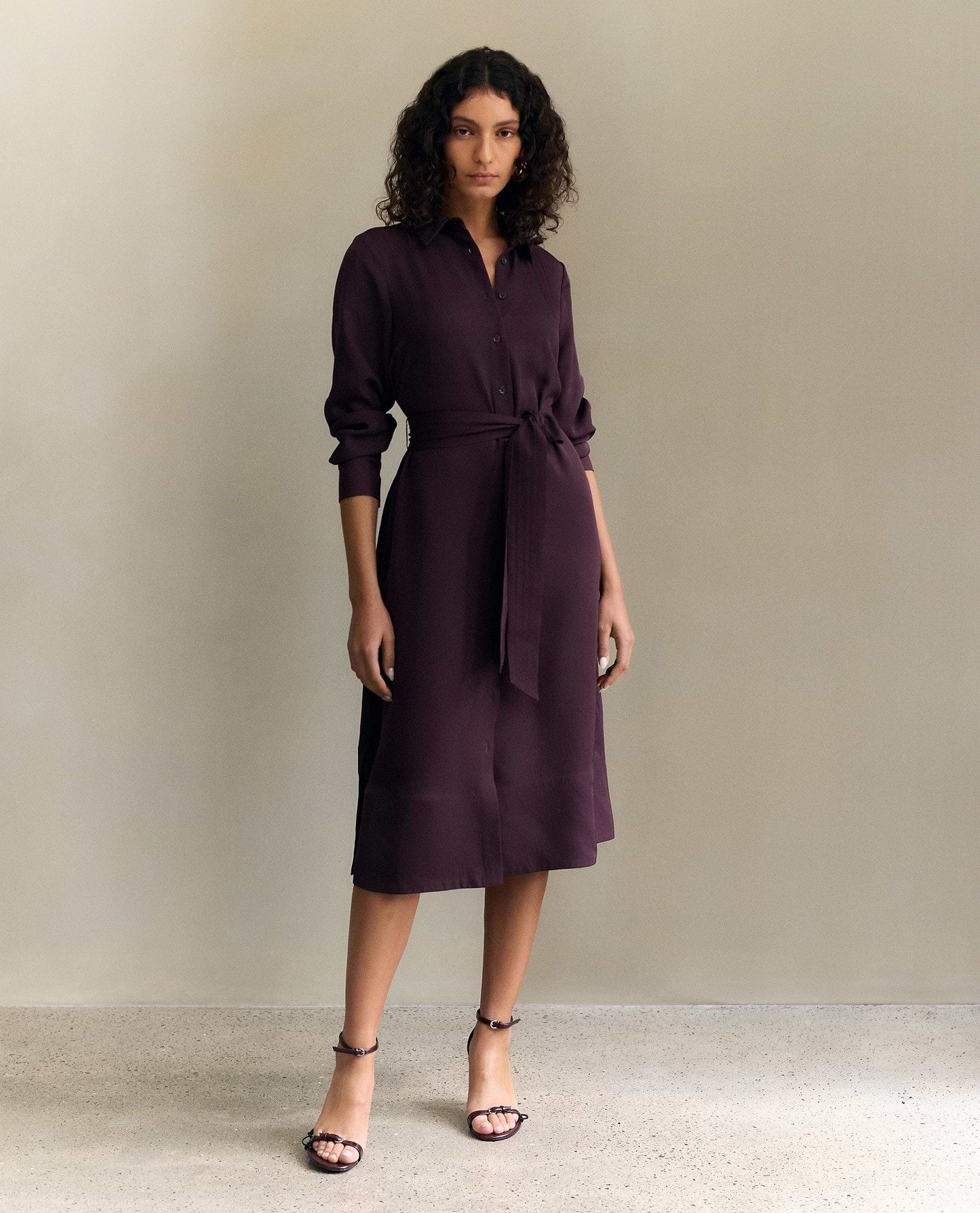 Women's NAIA™ Shirt Dress - Midnight Plum