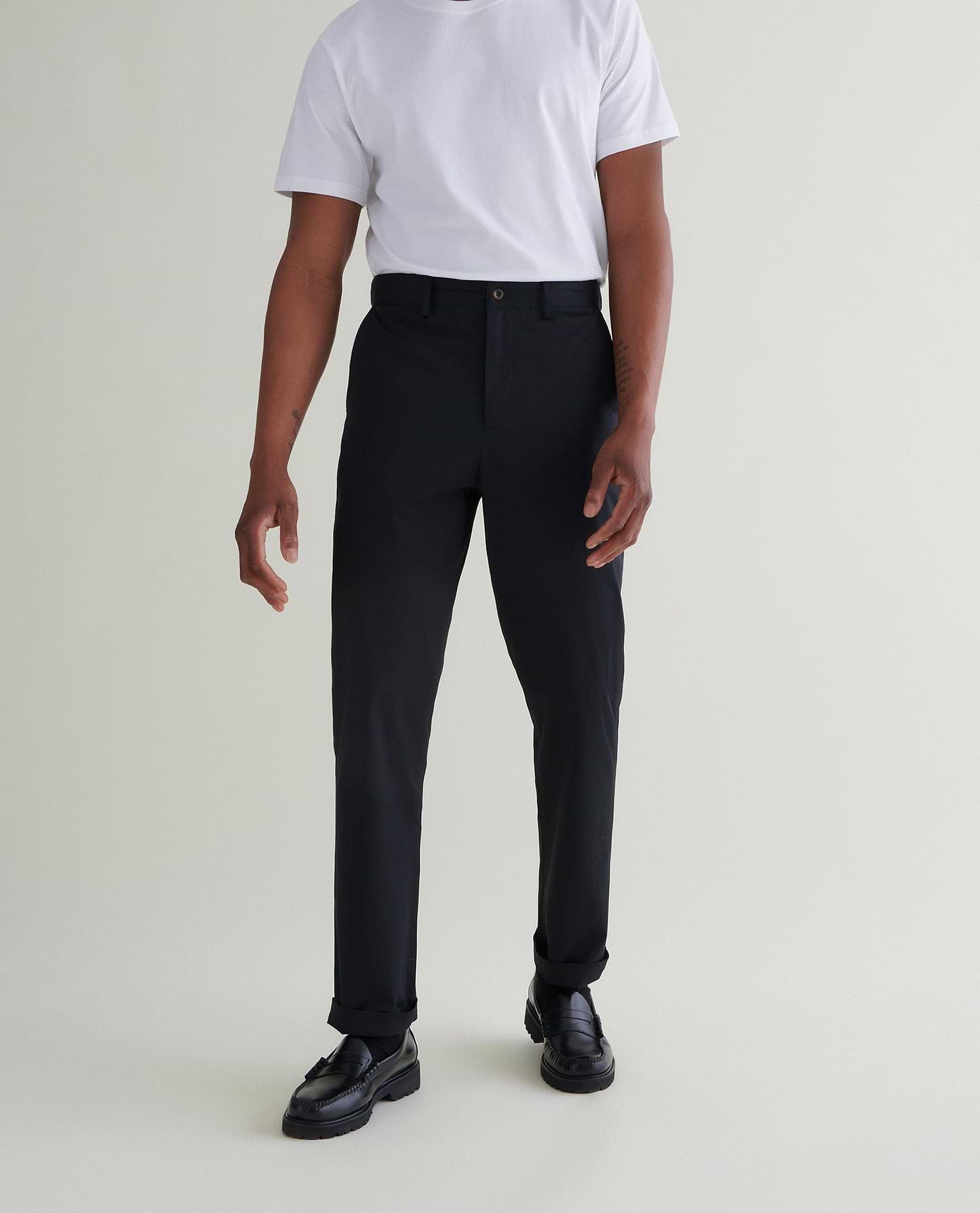 Men's Essential Cotton Trousers - Black