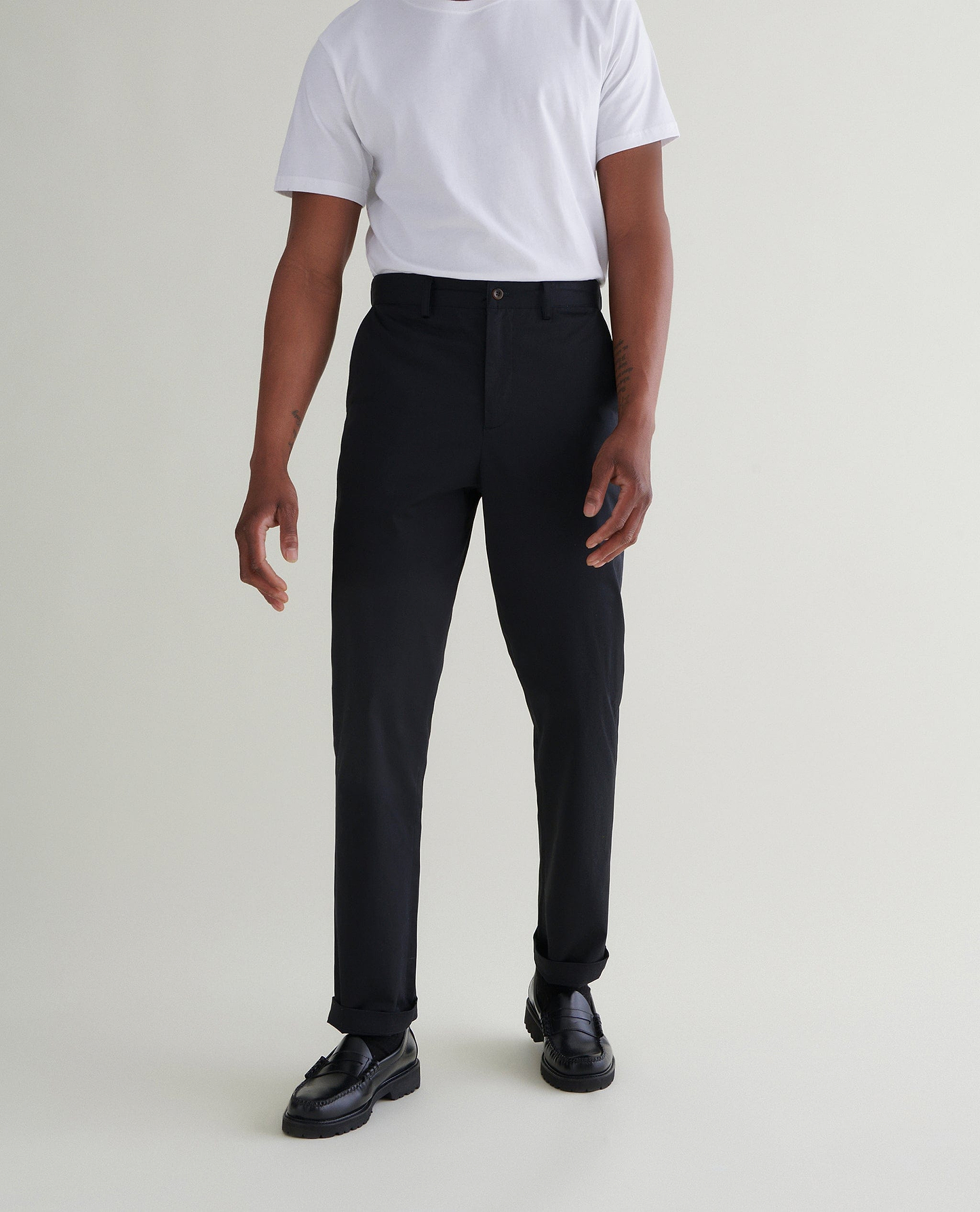 Men's Essential Cotton Trousers - Black