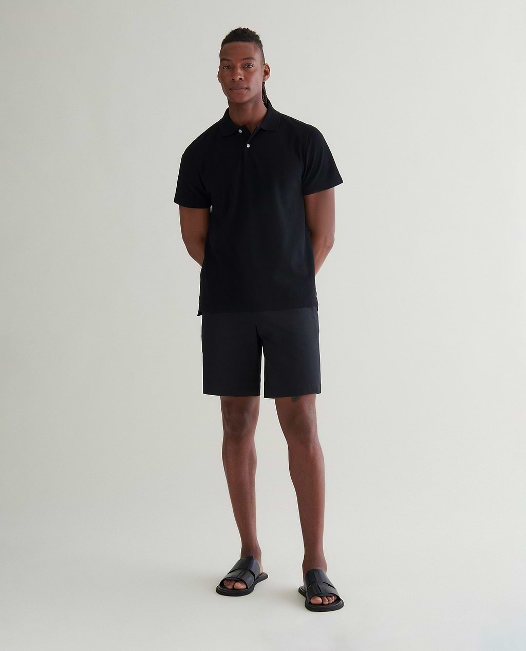 Men's Essential Cotton Chino Shorts - Black