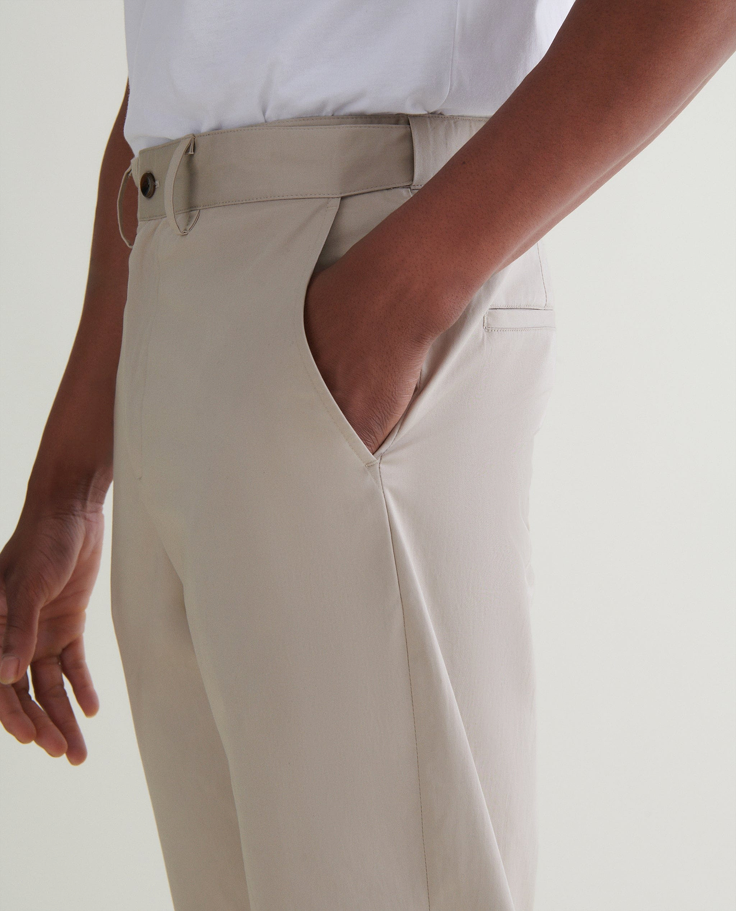 Men's Essential Cotton Trousers - Stone
