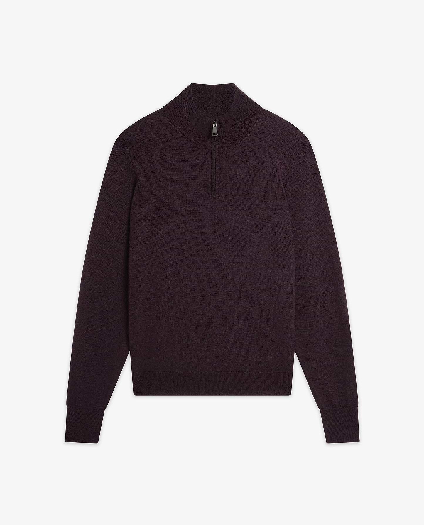 Men's Fine Merino 1/4 Zip Jumper - Umber