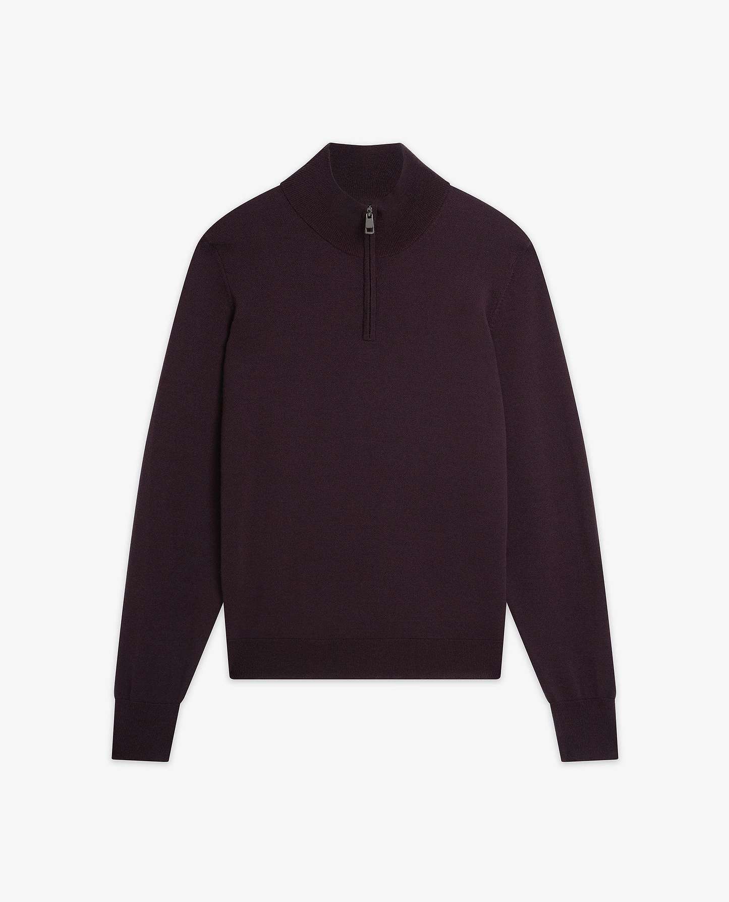Men's Fine Merino 1/4 Zip Jumper - Umber