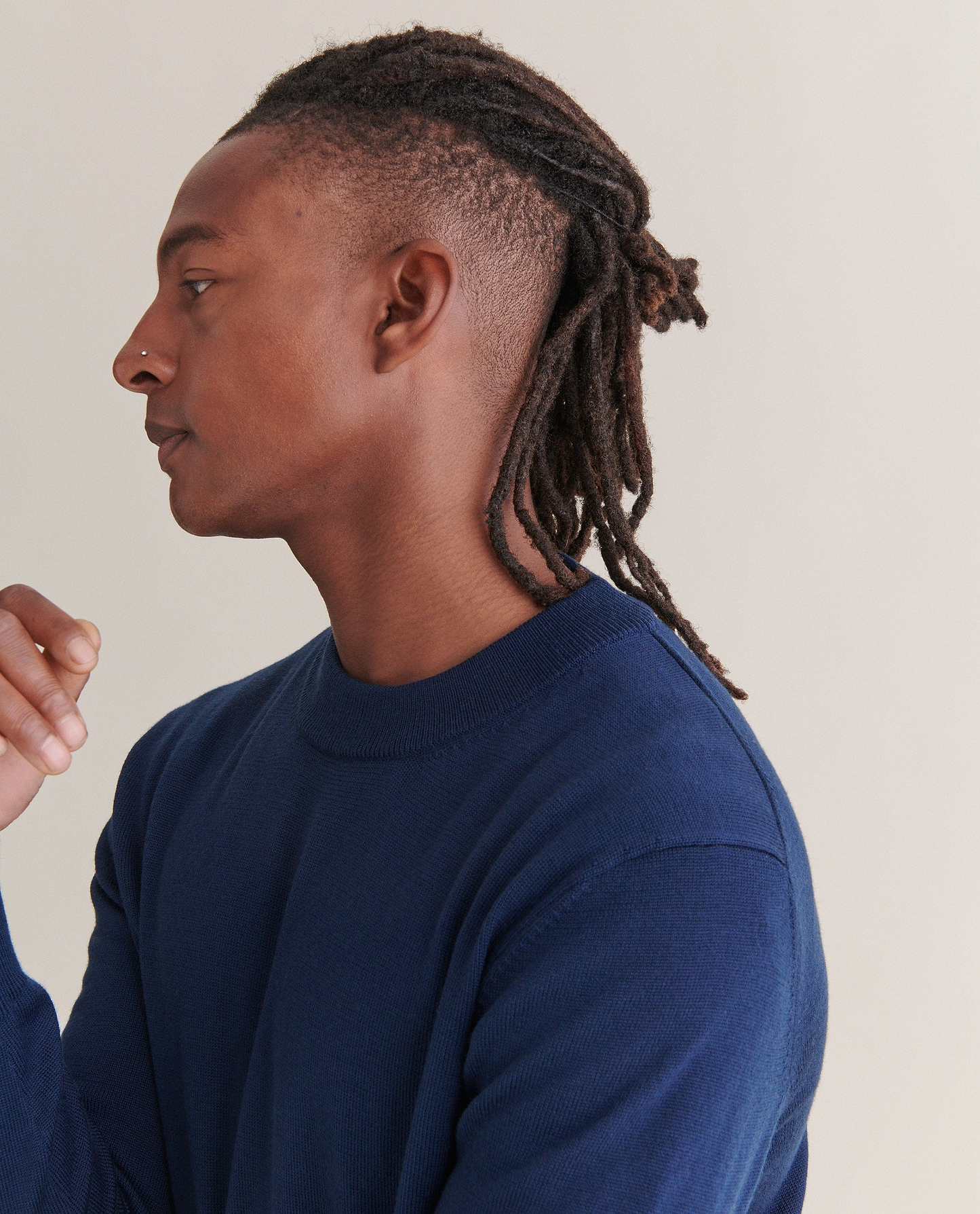Men's Merino Mid-Weight Crew Neck Jumper - Navy