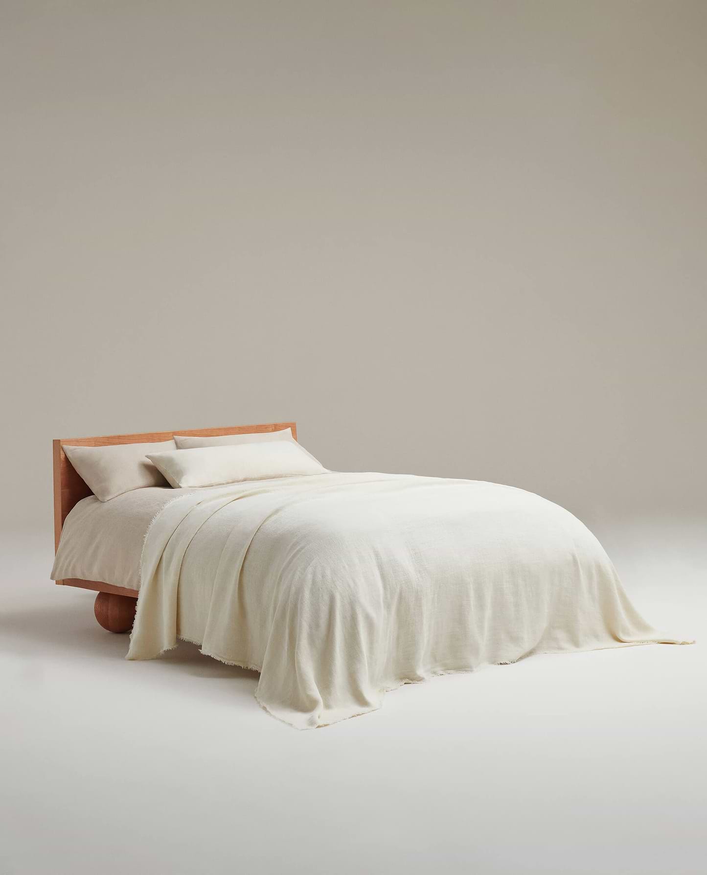 European Flax Linen Large Throw - Alabaster