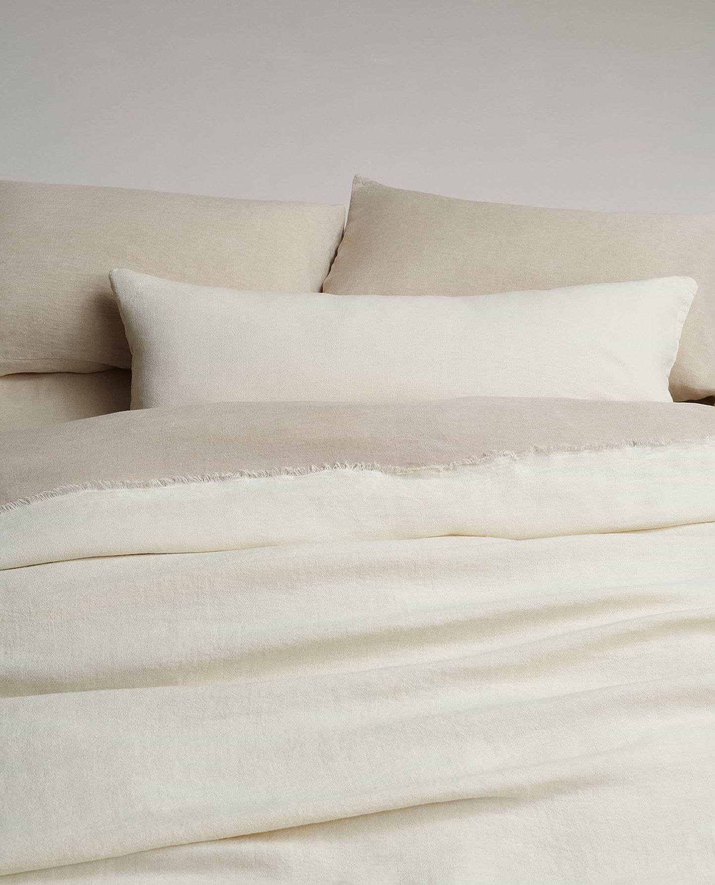 Piped Lumbar Cushion Cover - Alabaster