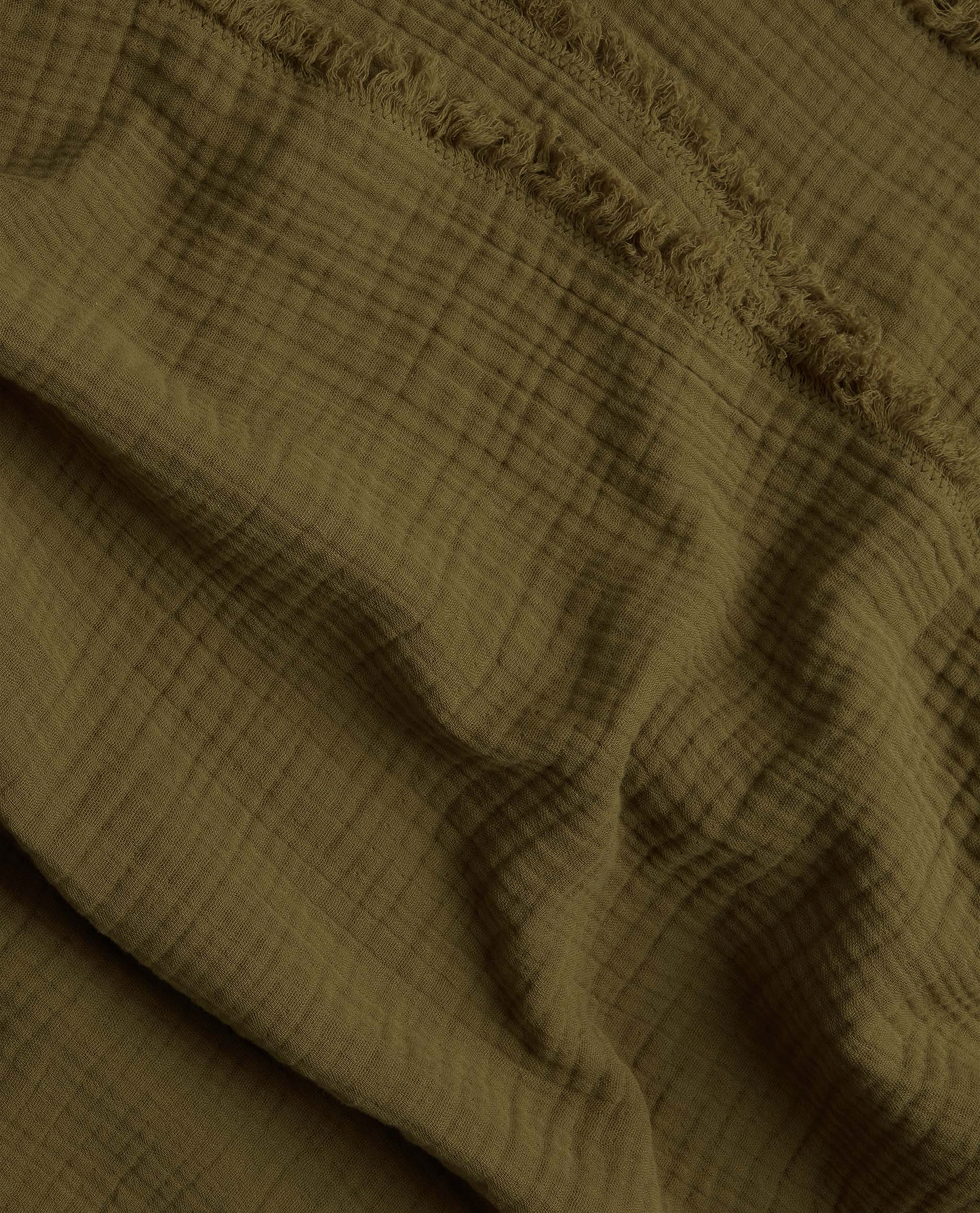 House of Grey Organic Cotton Muslin Large Throw - Seaweed