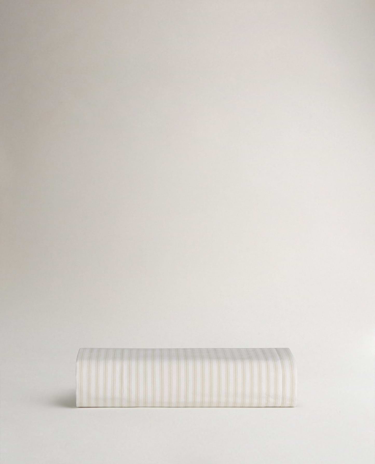 Crisp & Cool Organic Cotton Fitted Sheet - Buttermilk Ticking Stripe