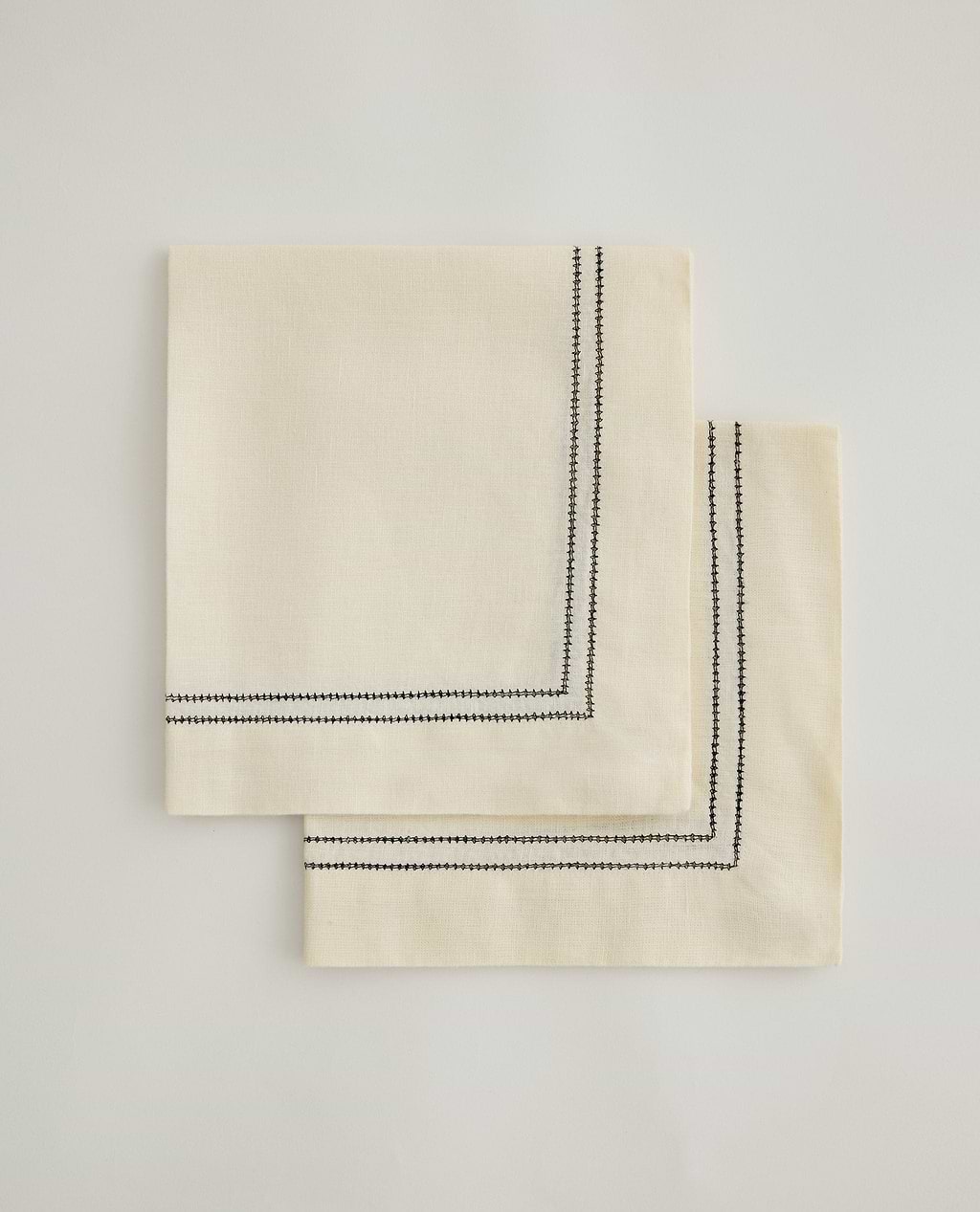 Linen Picotting Napkins Alabaster