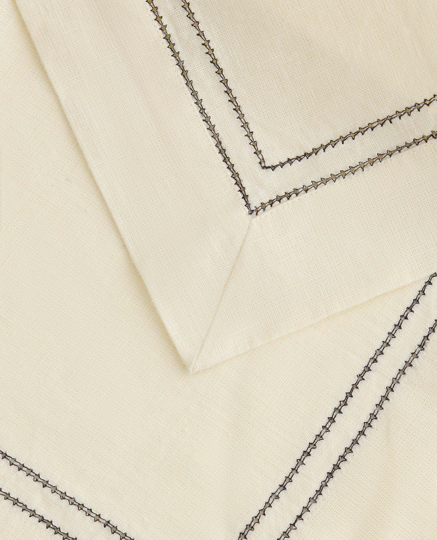 Linen Picotting Napkins (Set of 4) - Alabaster