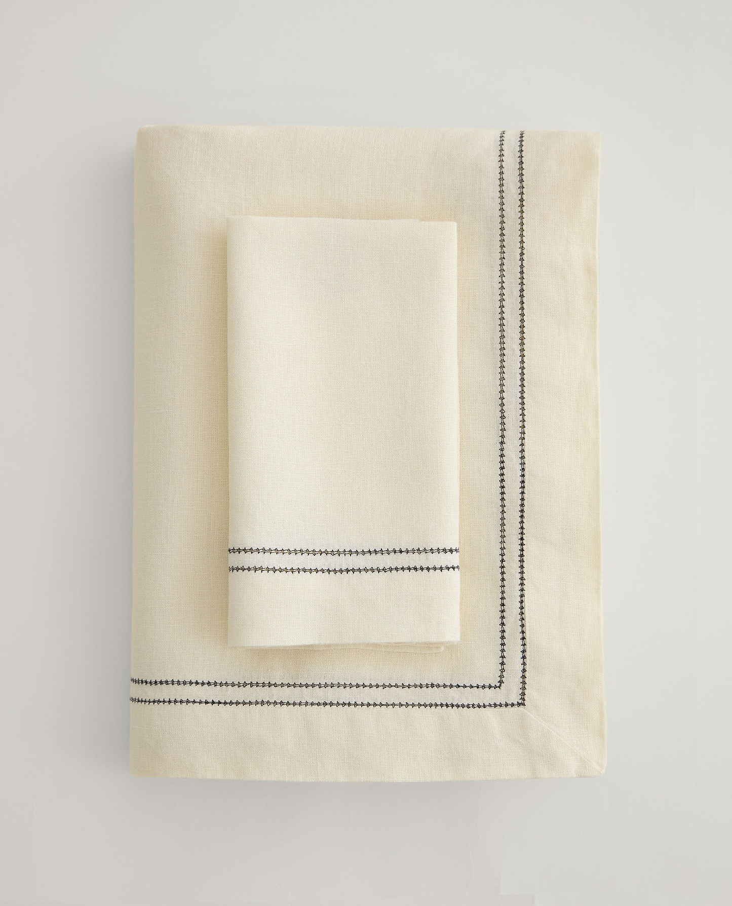 Linen Picotting Napkins (Set of 4) - Alabaster
