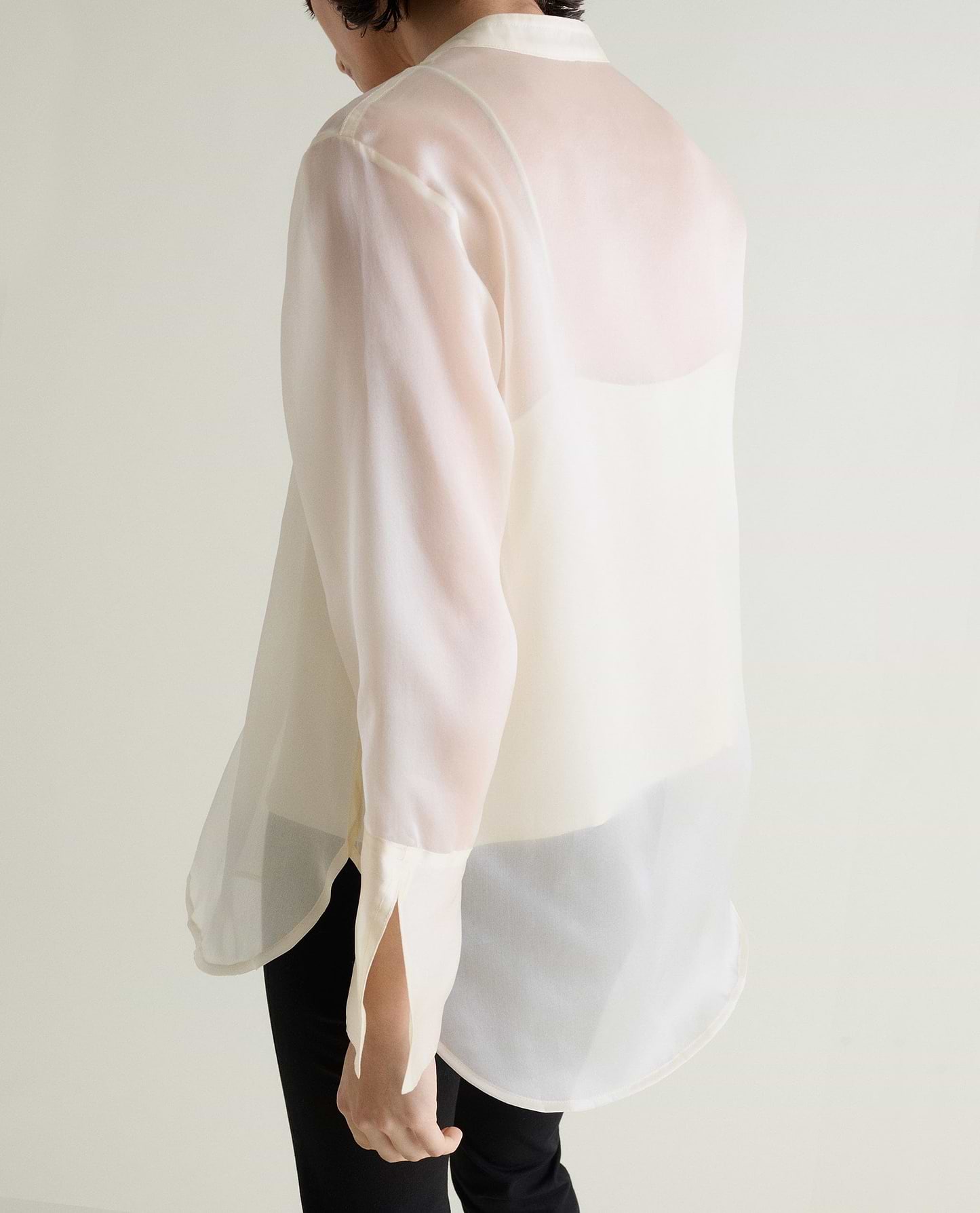 Women's Silk Organza Tunic Blouse - Shell