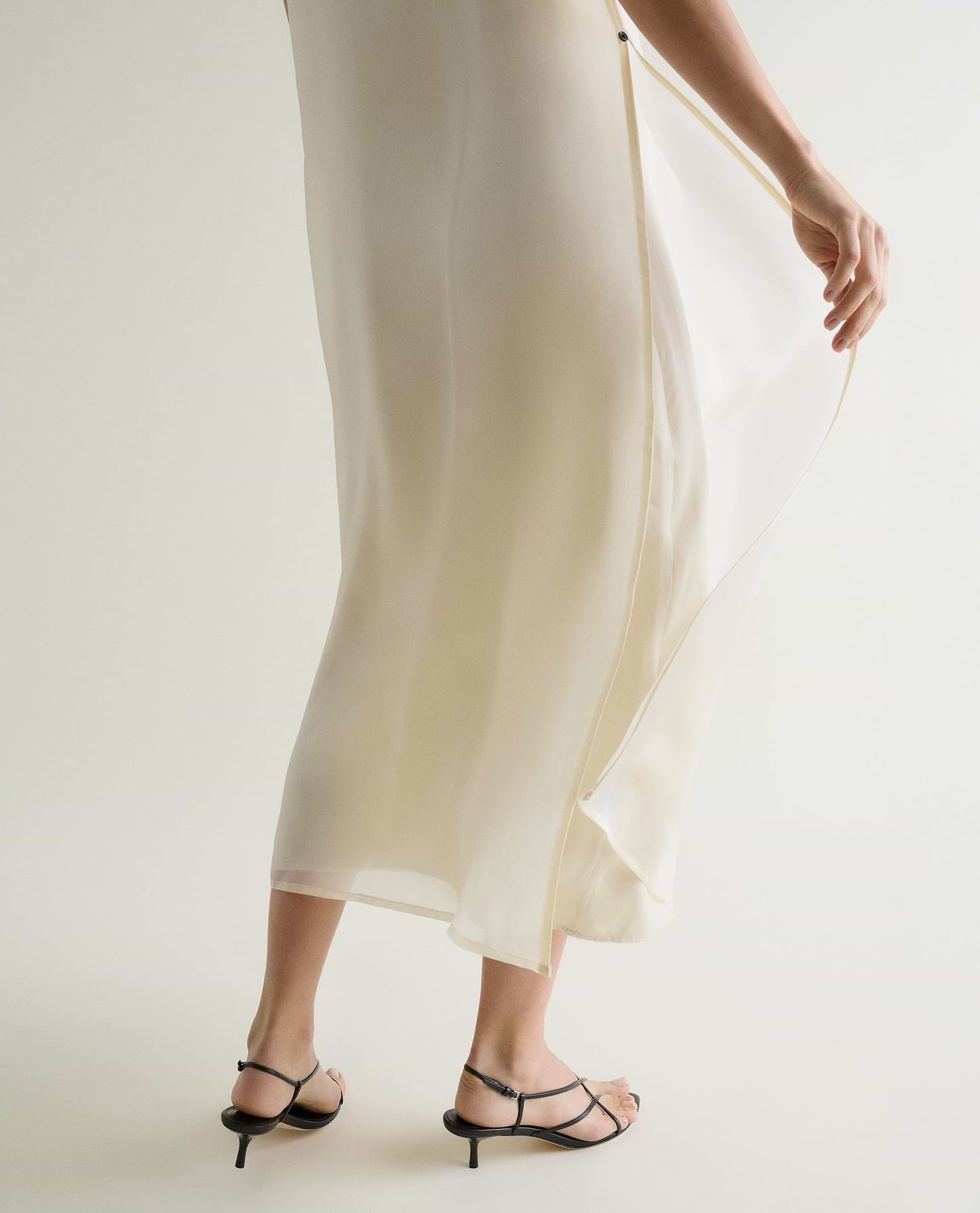 Women's Silk Organza Layered Dress - Shell