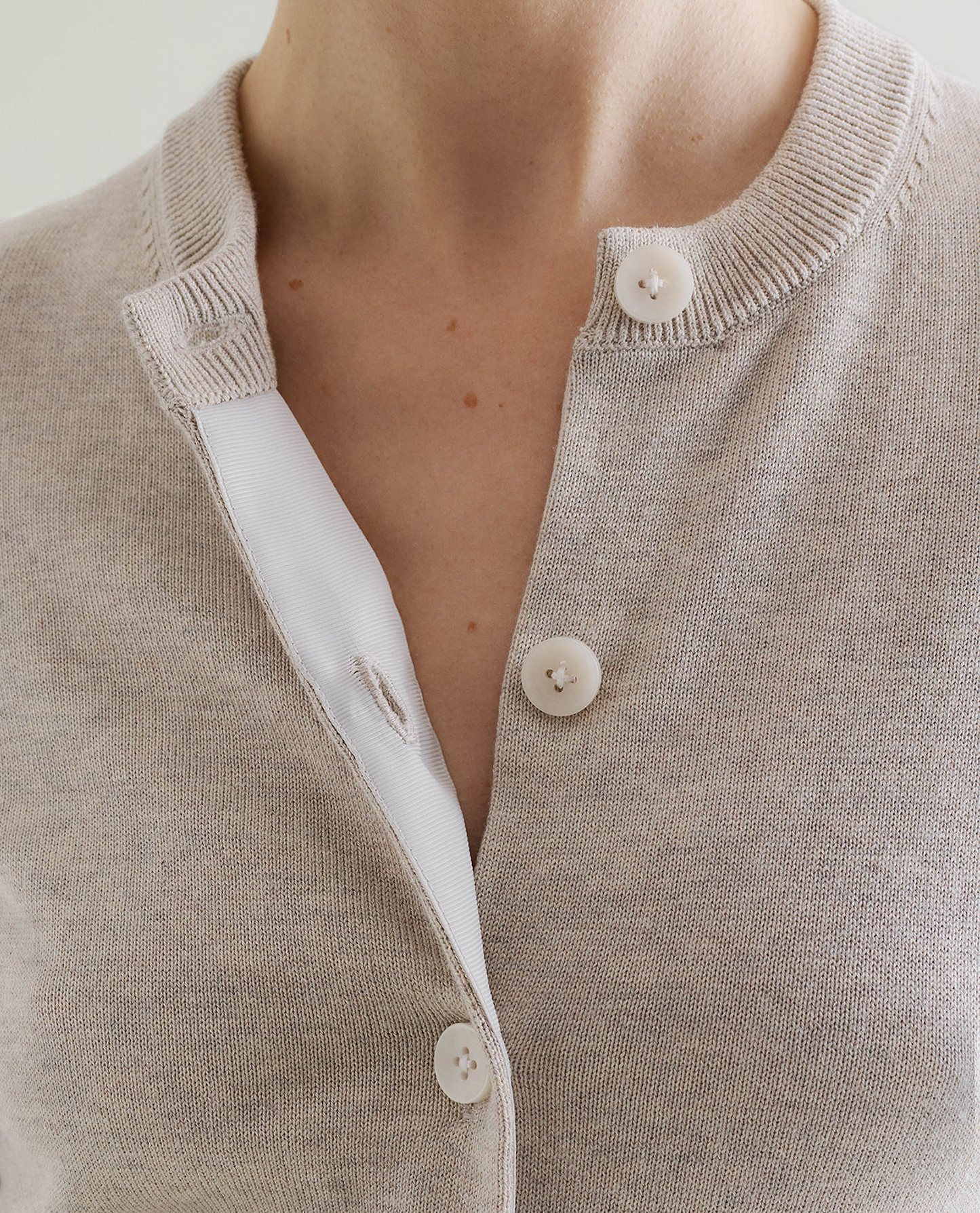 Silk-Cotton Cardigan - Drift