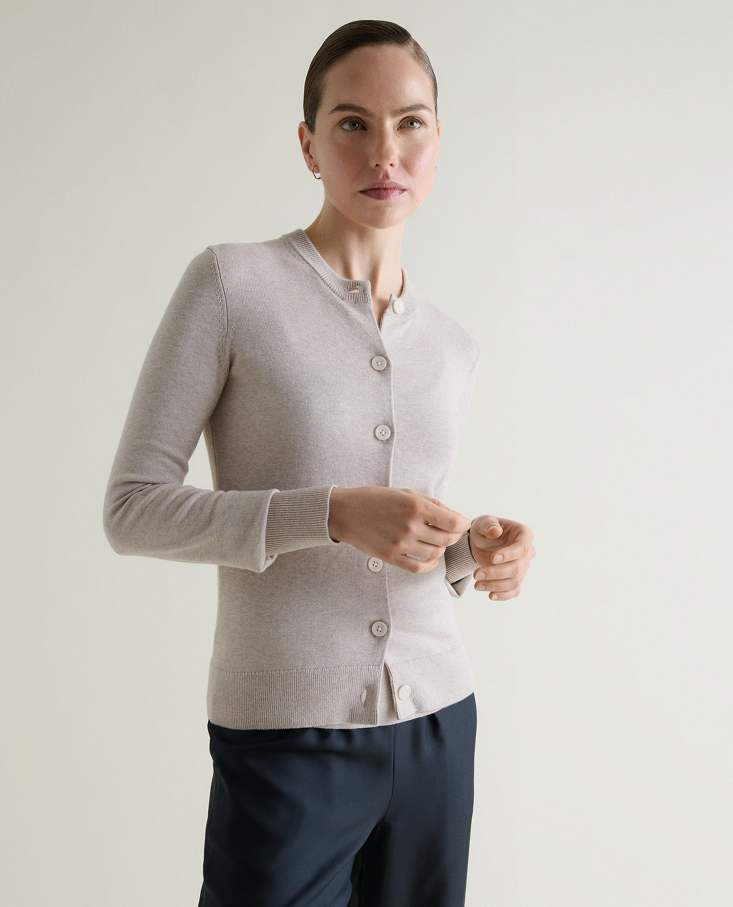 Silk-Cotton Cardigan - Drift