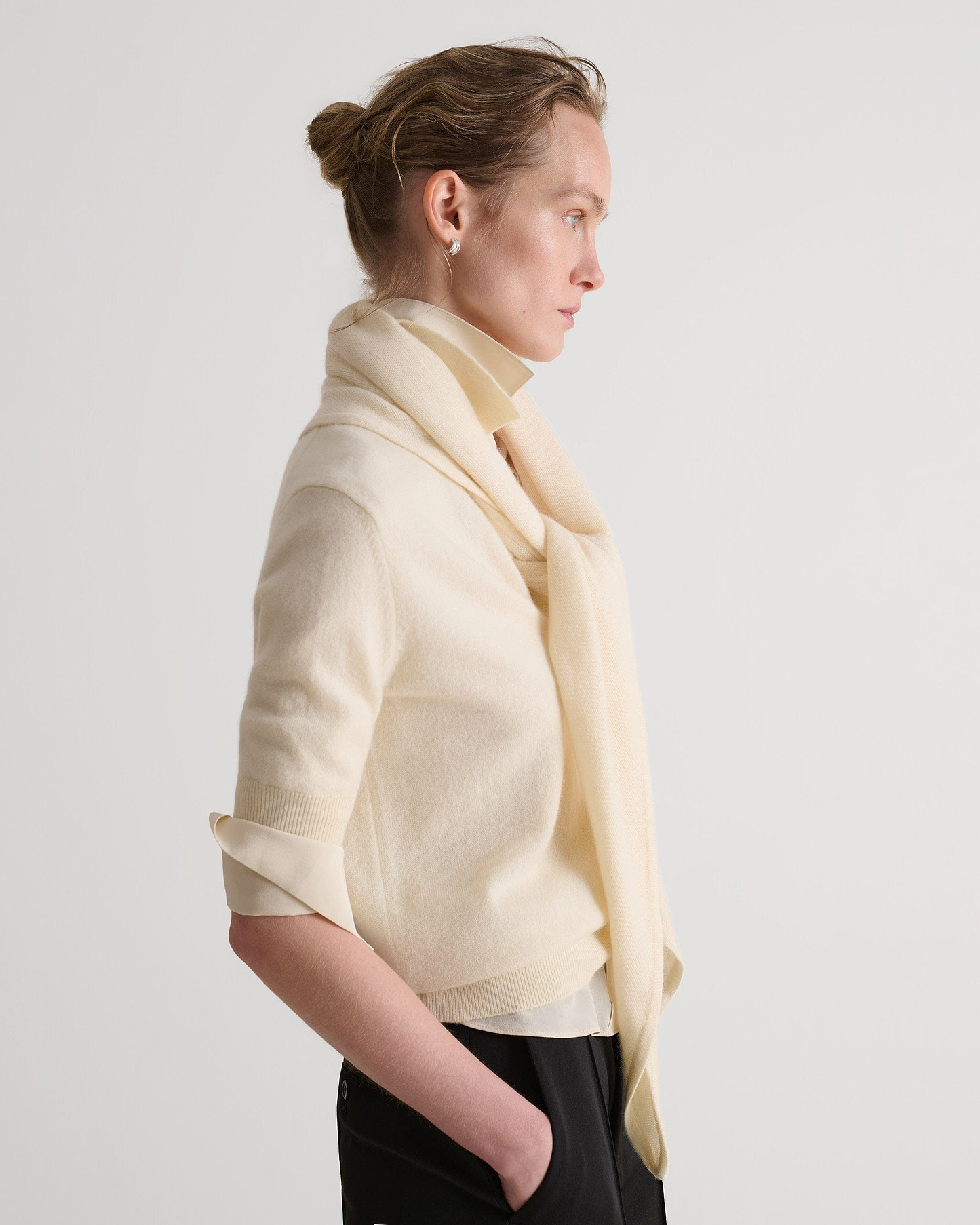 Women's Cashmere Merino Bandana - Buttermilk