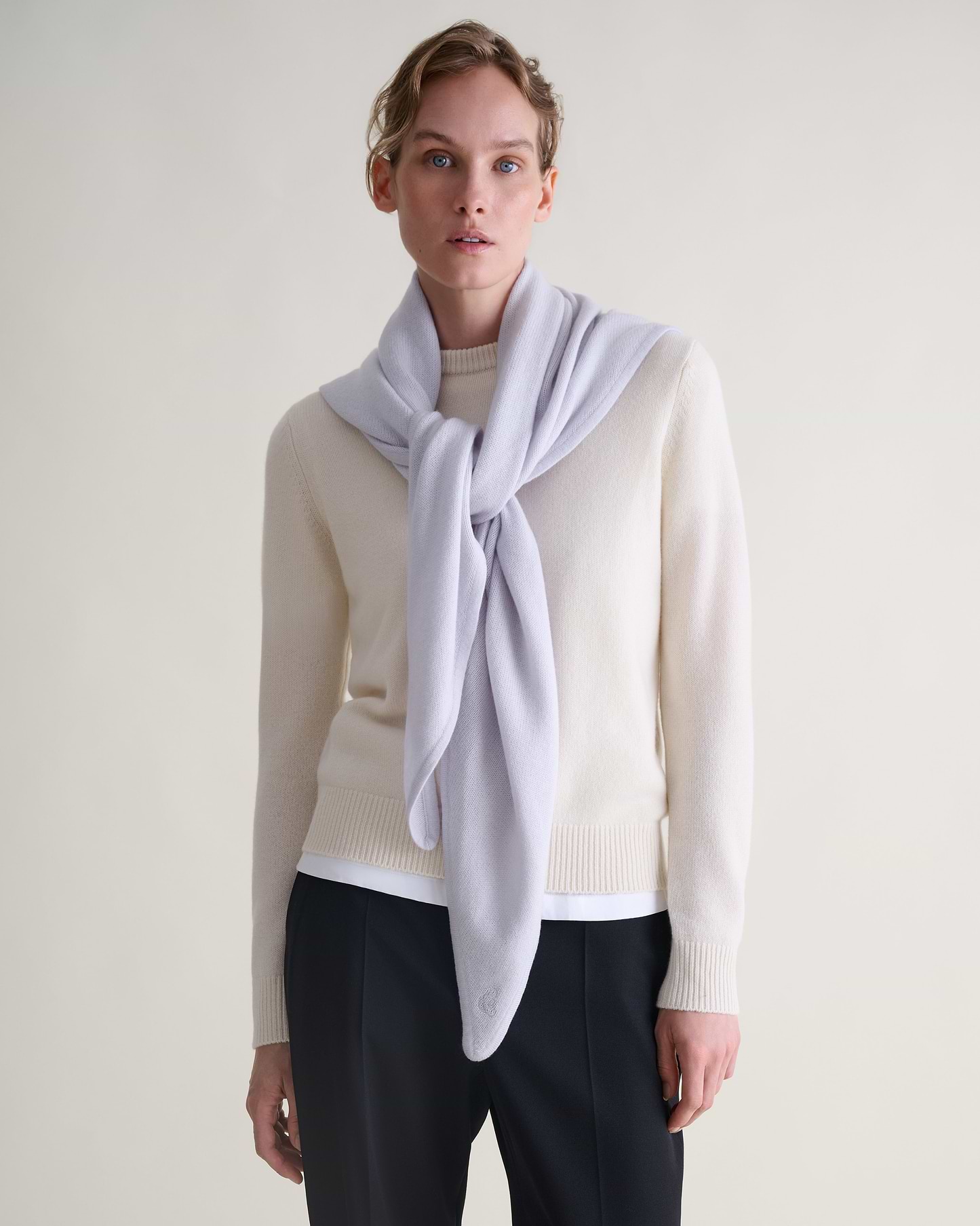 Women's Cashmere Merino Bandana - Ice Blue