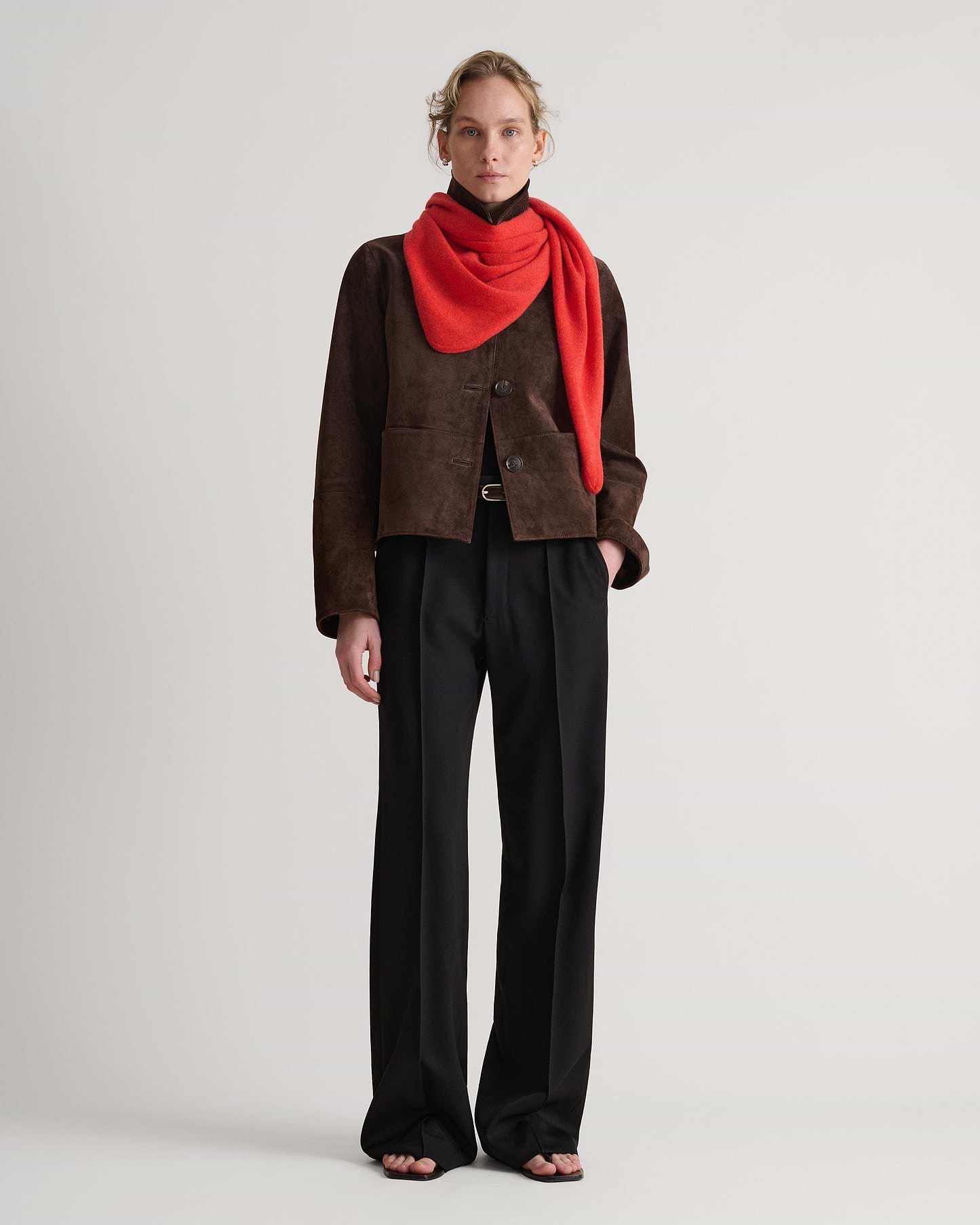 Women's Cashmere Merino Bandana - Poppy