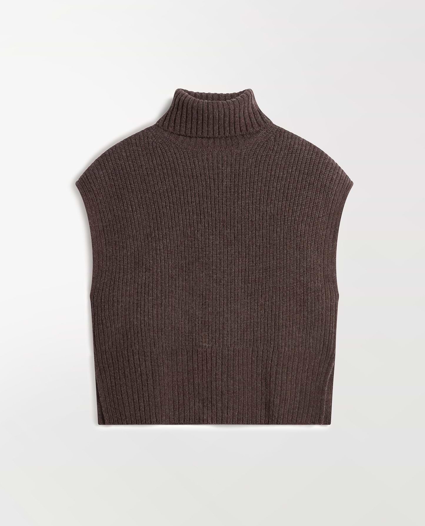Women's Cashmere Merino Roll Neck Tabard - Chocolate