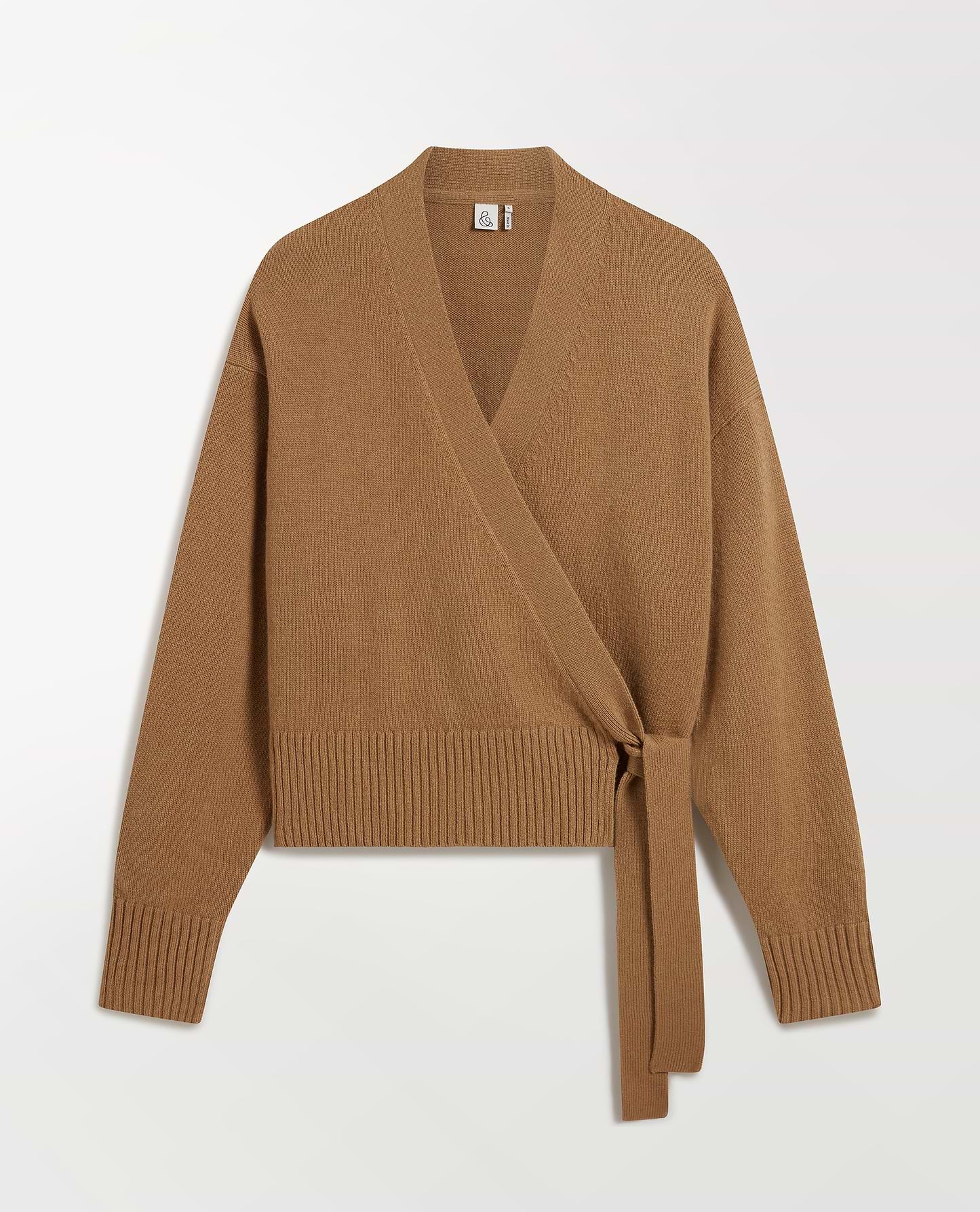 Women's Cashmere Merino Wrap Jumper - Deep Camel