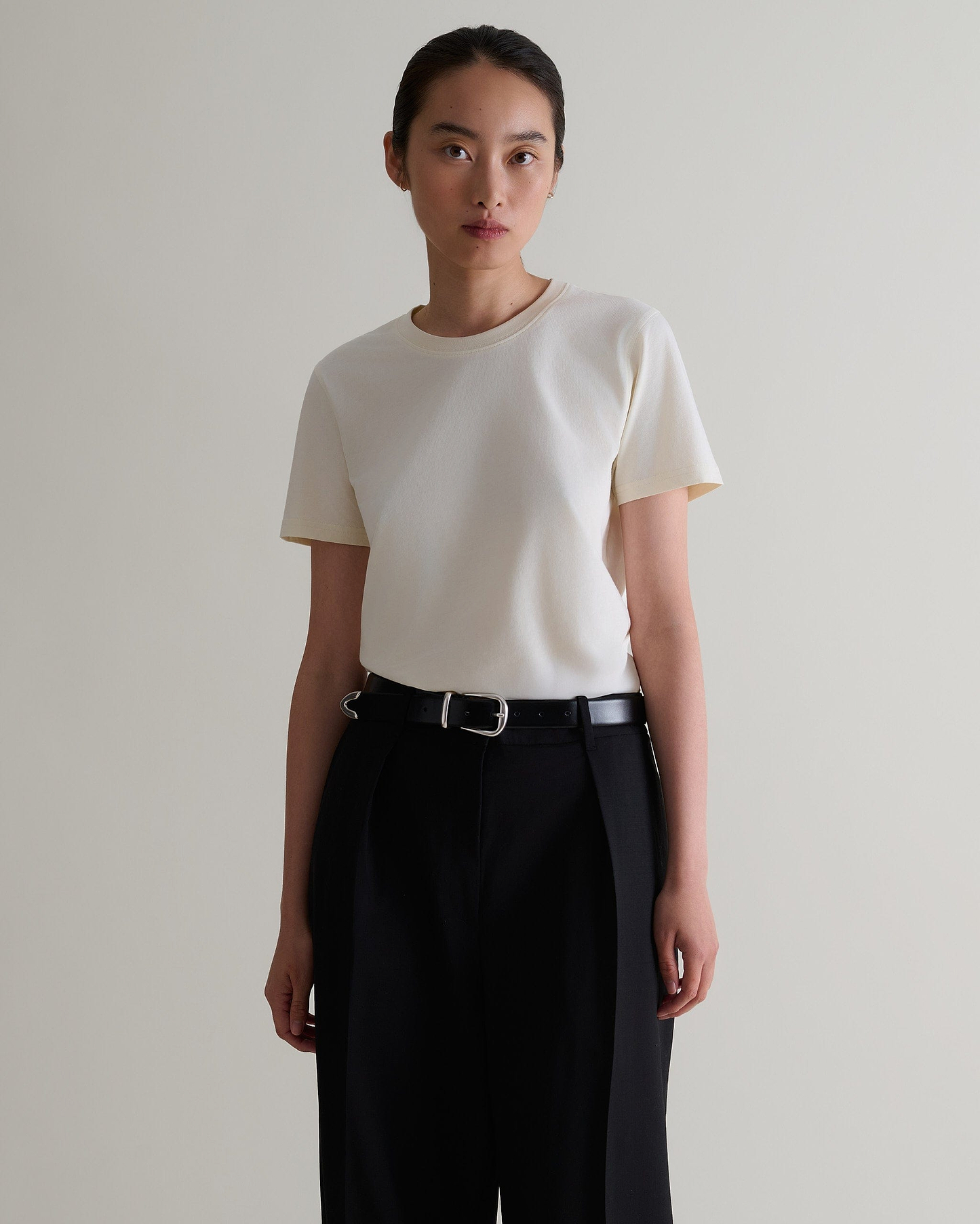 Classic Cotton Crew Neck T-shirt - Buttermilk