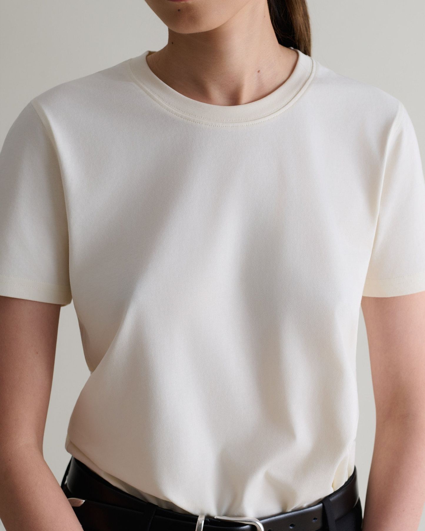 Classic Cotton Crew Neck T-shirt - Buttermilk