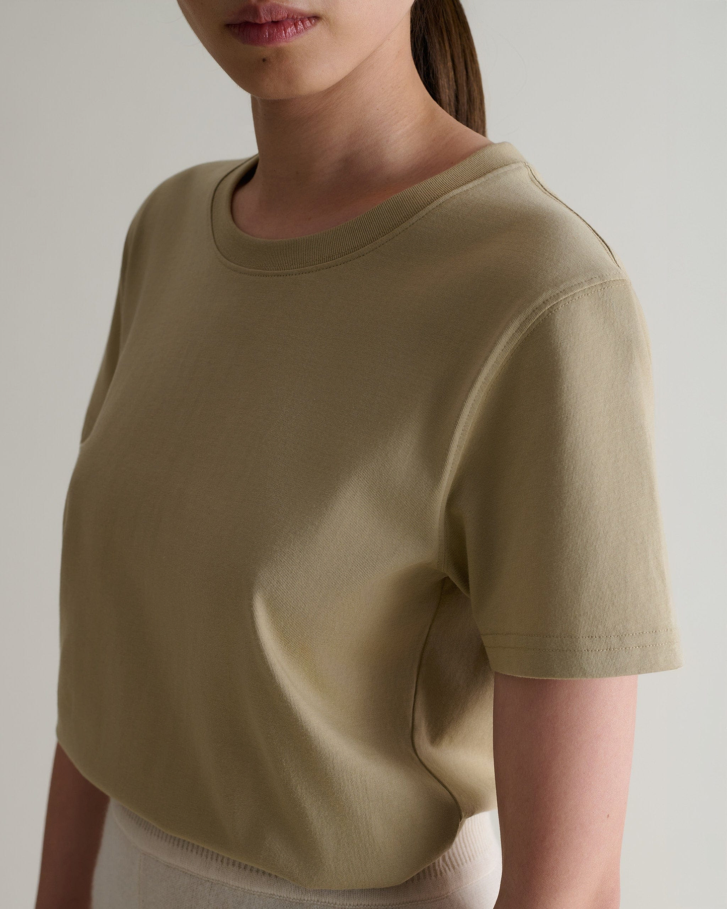 Classic Cotton Crew Neck T-shirt - Smoky Olive