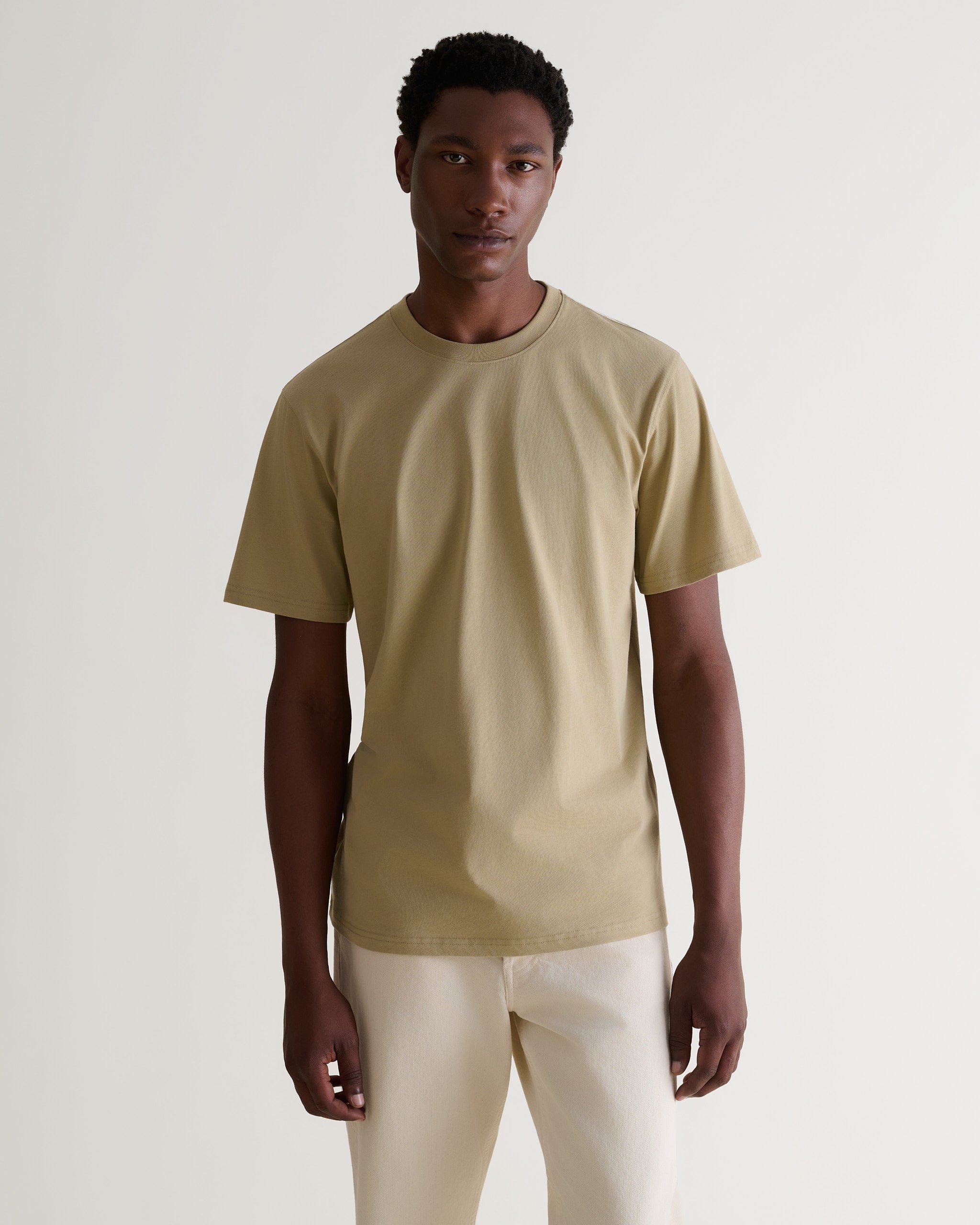 Men's Classic Cotton Crew Neck T-shirt - Smoky Olive