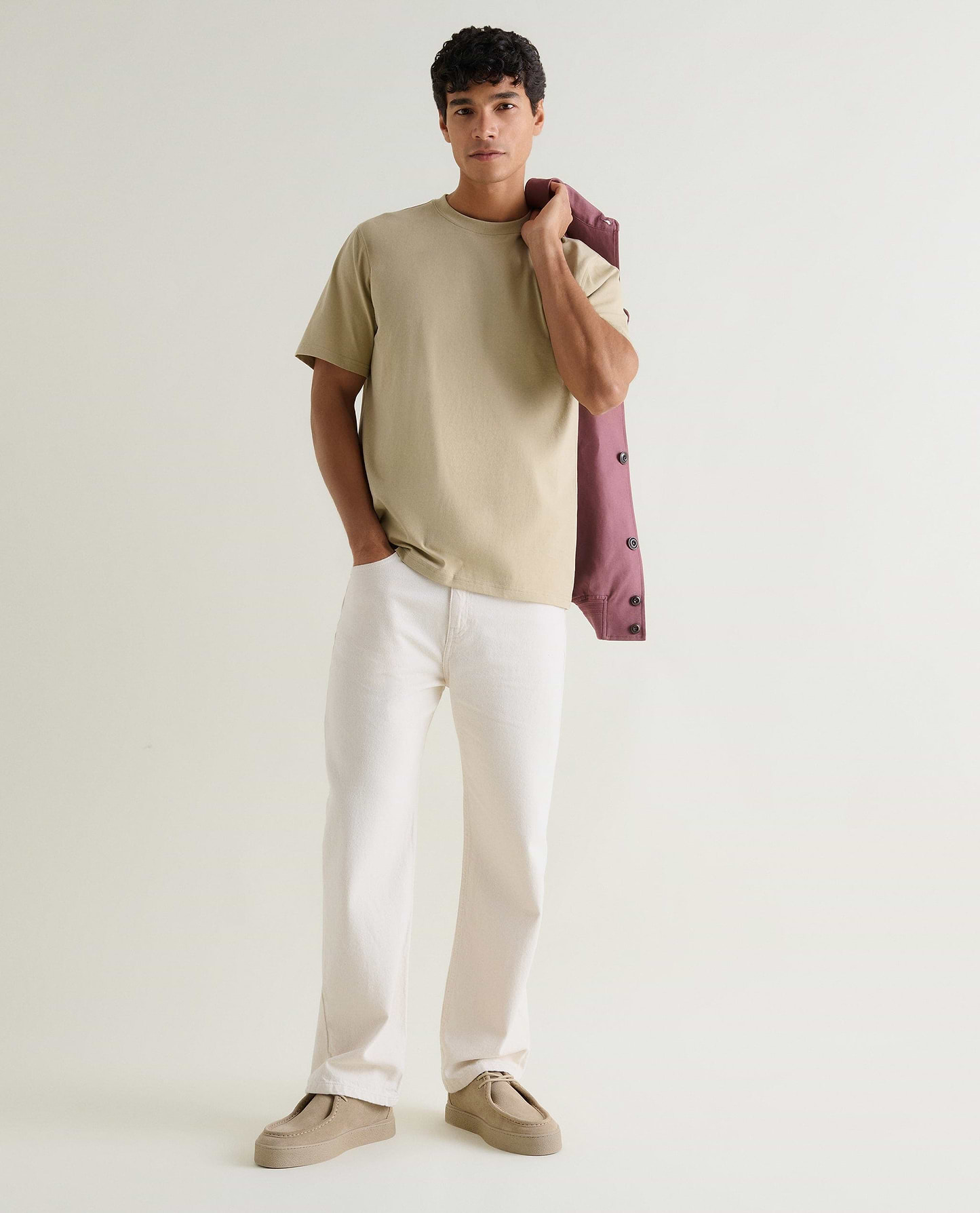 Men's Classic Cotton Crew Neck T-shirt - Smoky Olive