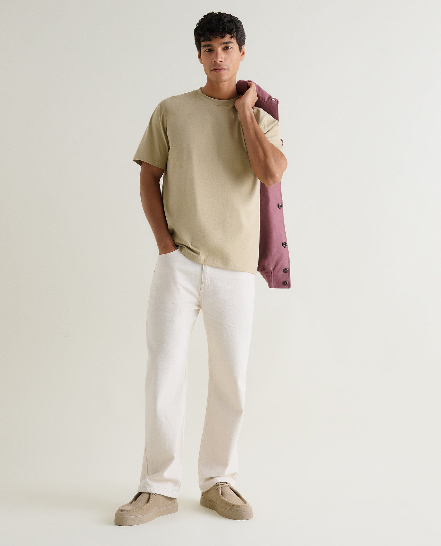Men's Classic Cotton Crew Neck T-shirt - Smoky Olive