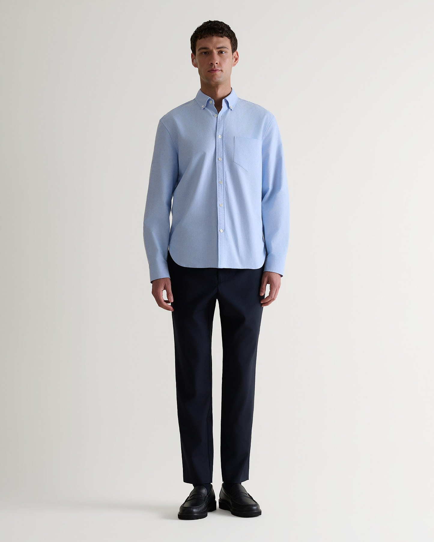 Men's Tropical Wool Drawstring Trousers - Indigo