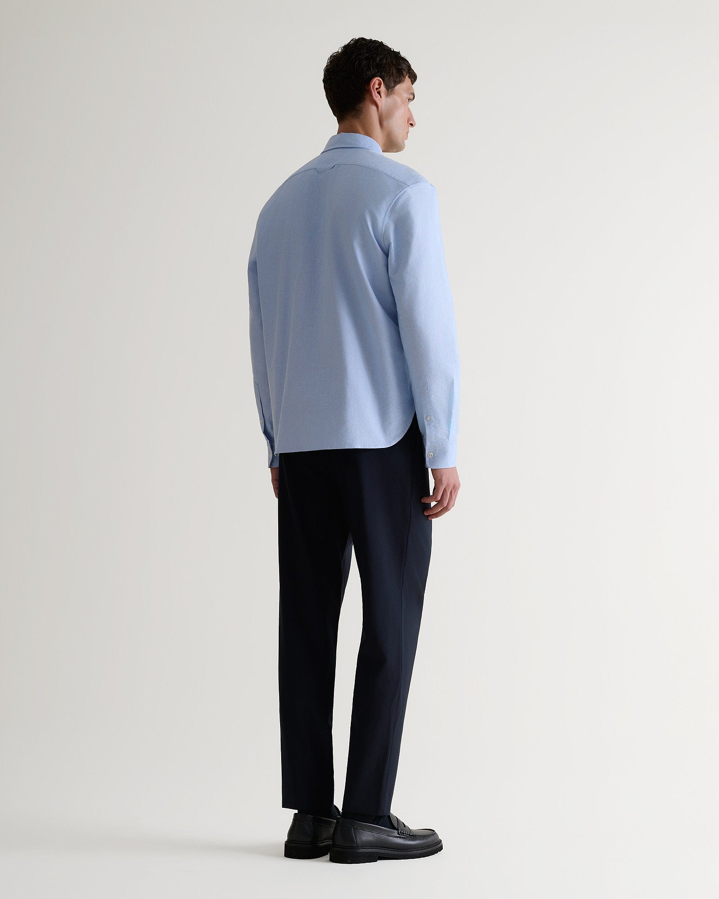 Men's Tropical Wool Drawstring Trousers - Indigo