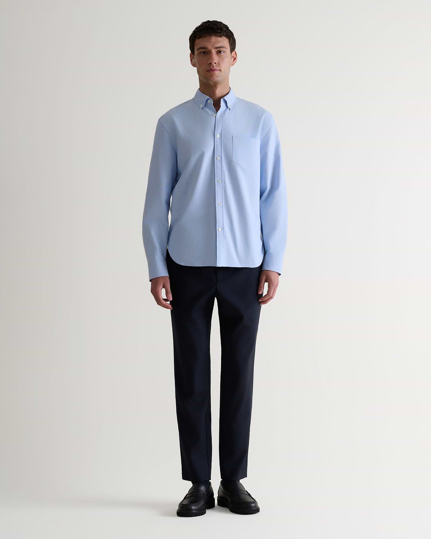 Men's Cotton Oxford Shirt - Light Blue