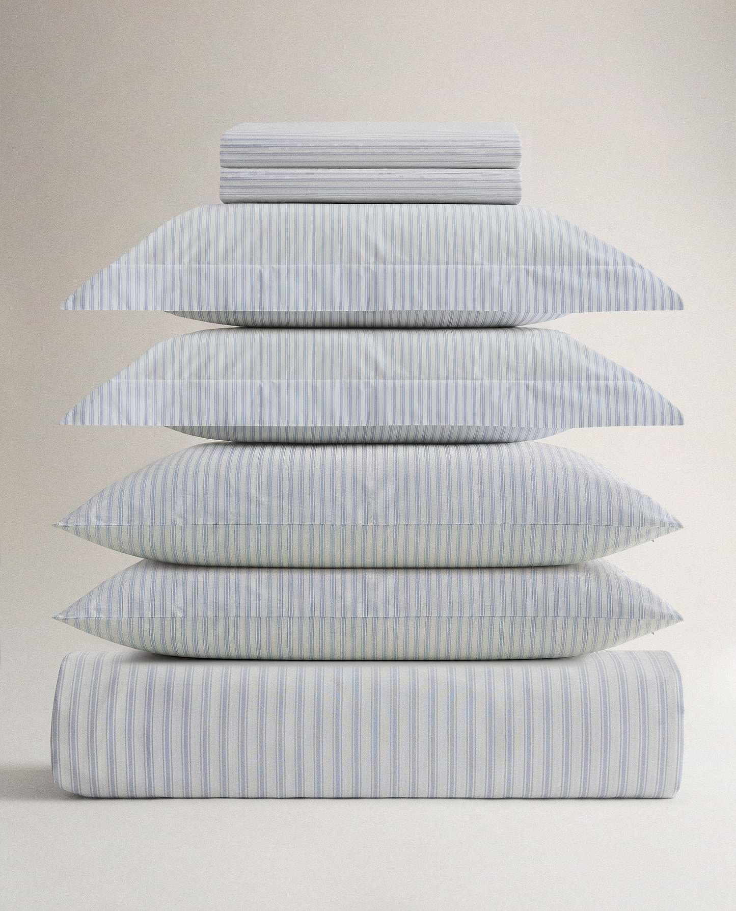 The Crisp & Cool Organic Deluxe Bundle - Blue Stripe Ticking - King